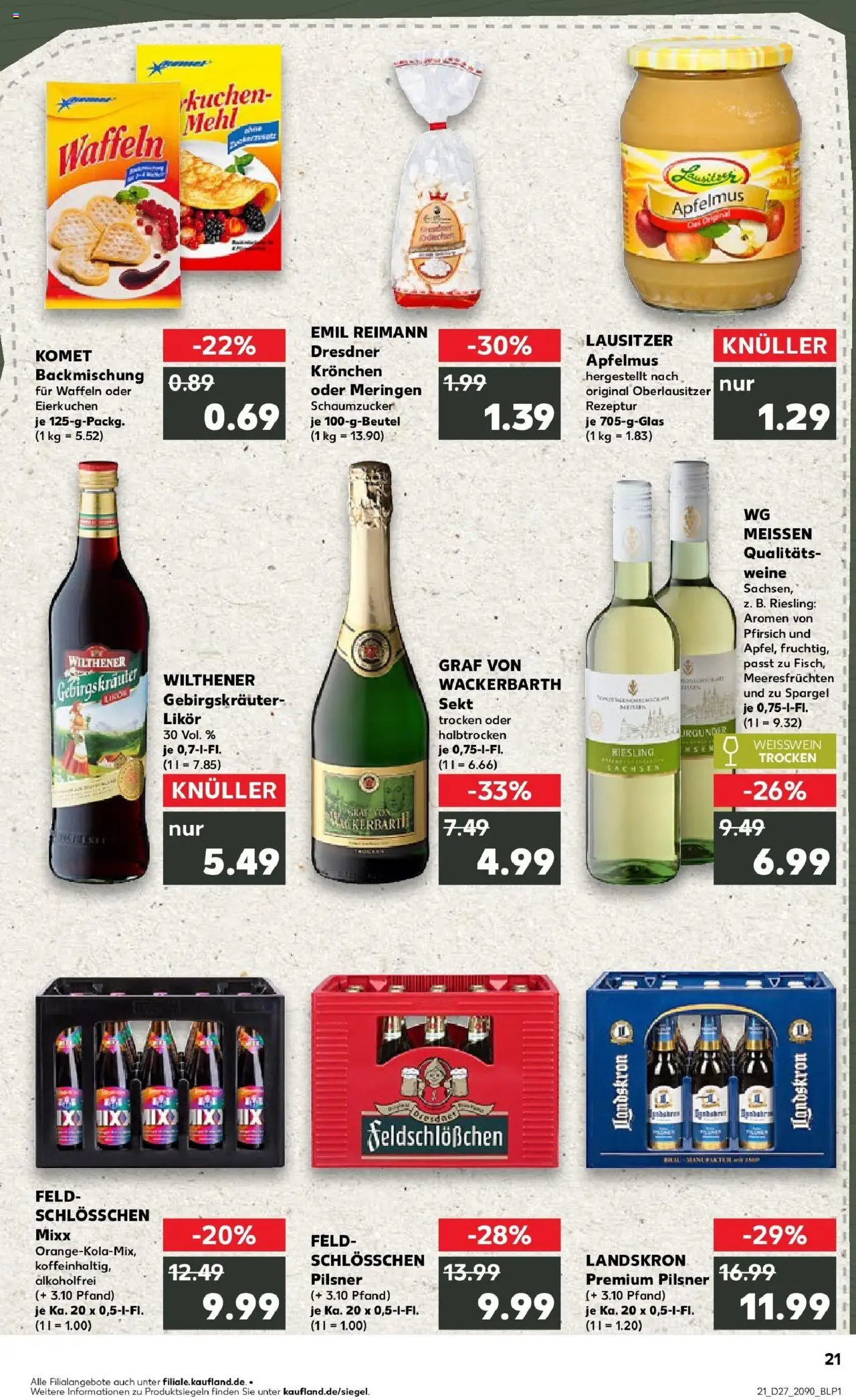Kaufland prospekt Borna	 - gültig ab dem 03.07.2025 | Seite: 21 | Produkte: Wilthener, Weißwein, Spargel, Waffeln