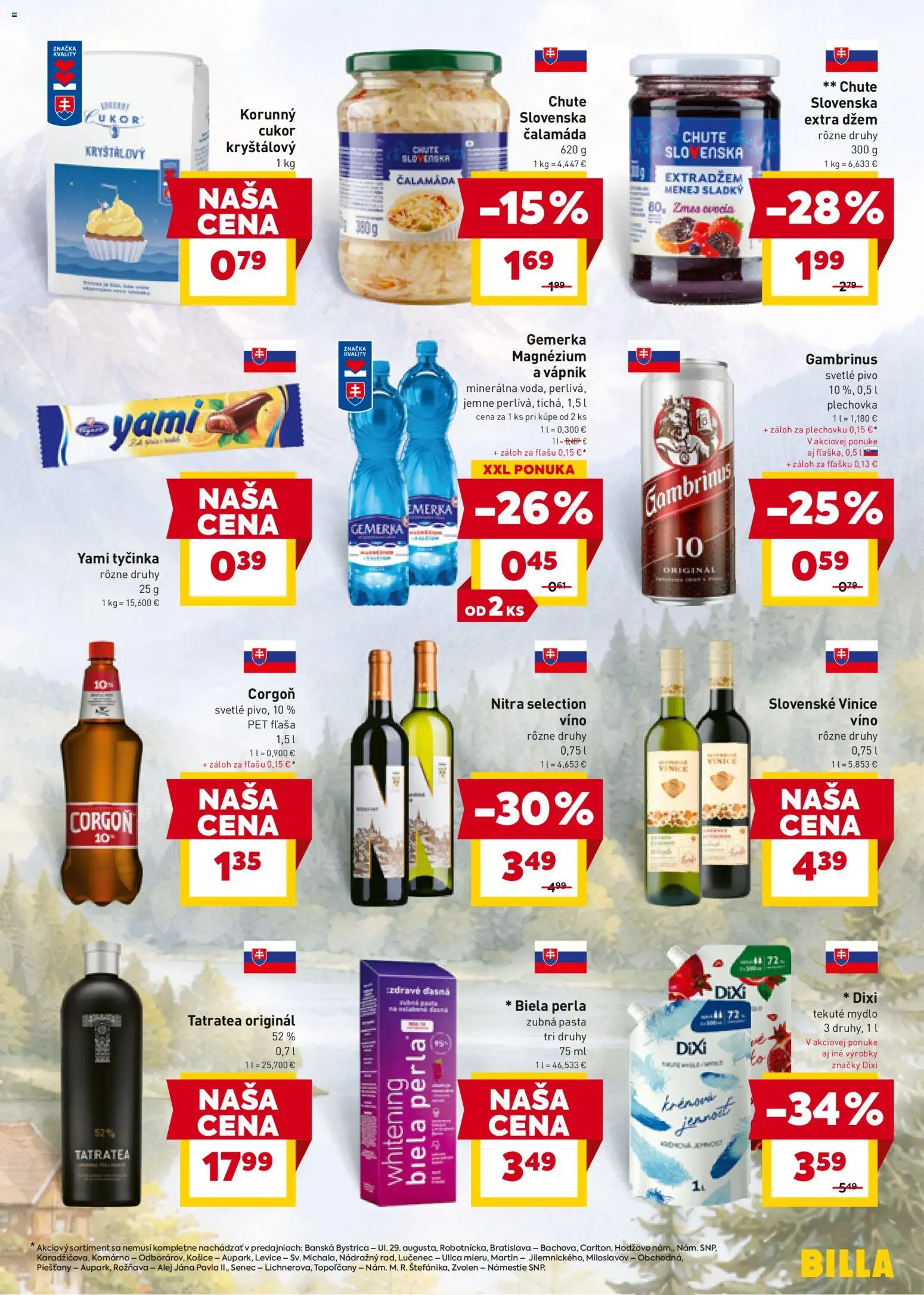 Nové Billa akcie – leták je platný od 07.01.2026 | Strana: 17 | Produkty: Mydlo, Zubná pasta, Corgoň, Gemerka
