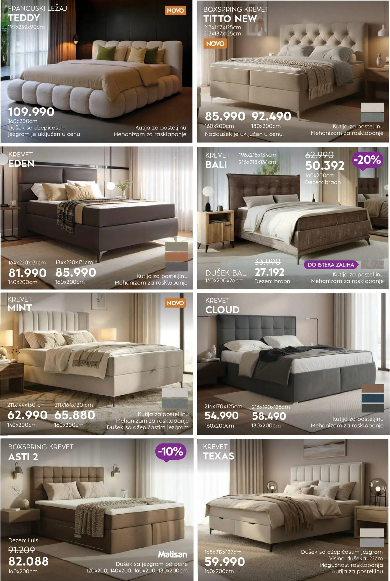 Matis katalog - važi od 01.03.2026 | Strana: 11 | Proizvode: Krevet, Dušek, Kutija
