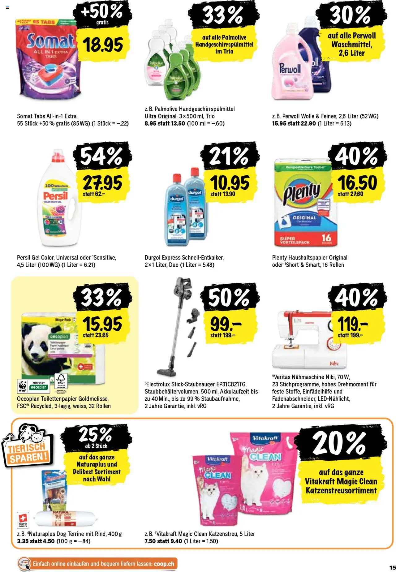 Coop Aktionen – gültig ab 16.10.2025 | Seite: 15 | Produkte: Nähmaschine, Toilettenpapier