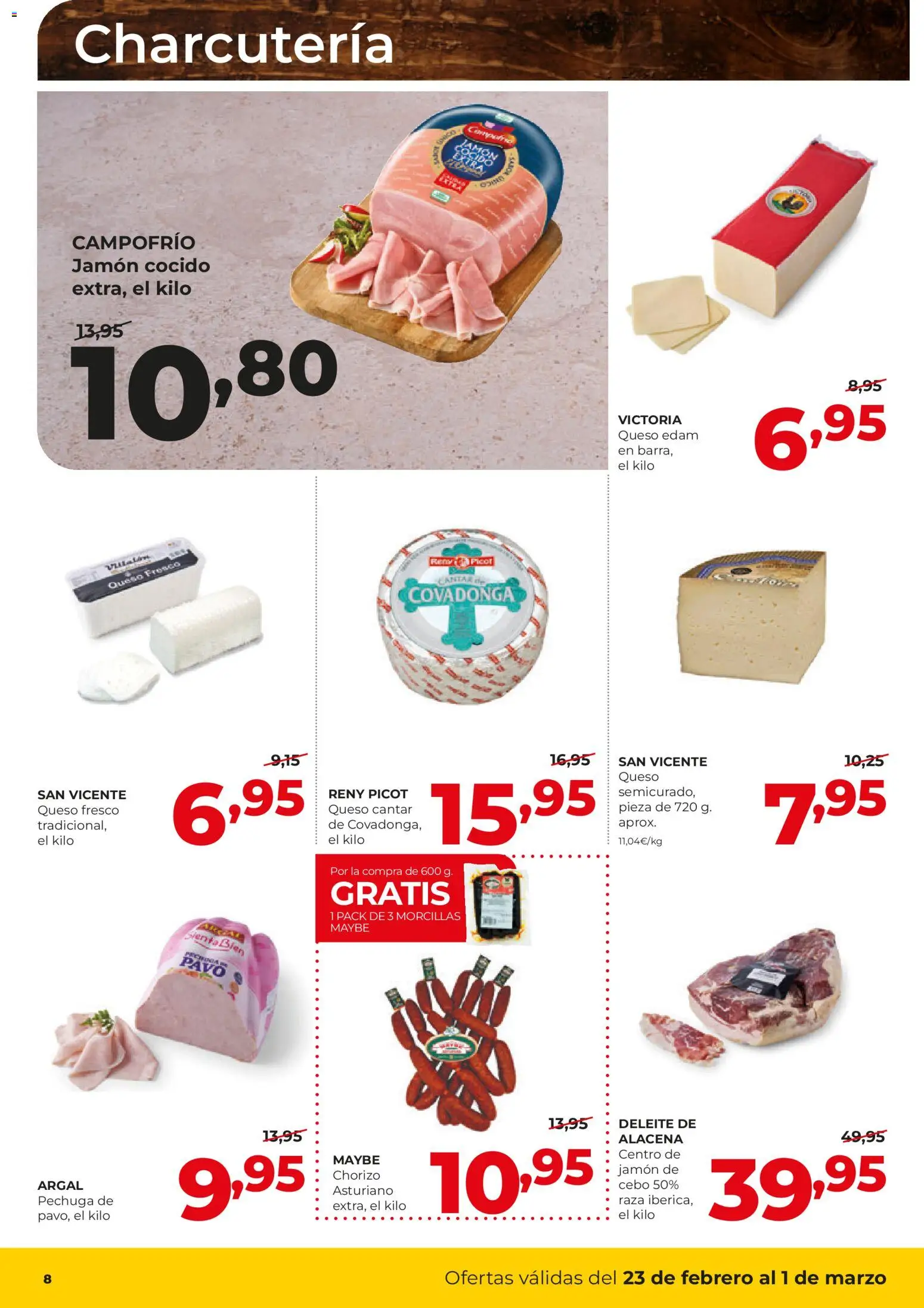 Alimerka folleto Asturias │ válido desde el 23.02.2026 | Página: 8 | Productos: Queso, Jamón, Jamón cocido, Queso fresco