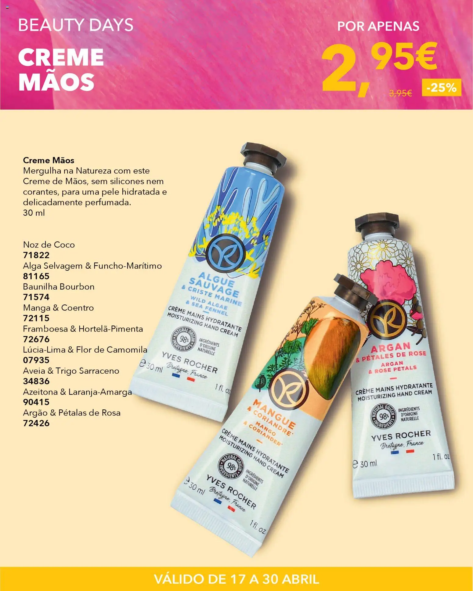 Yves Rocher Beauty days  │ válido de 17.04.2026 | Página: 23 | Produtos: Aveia, Creme