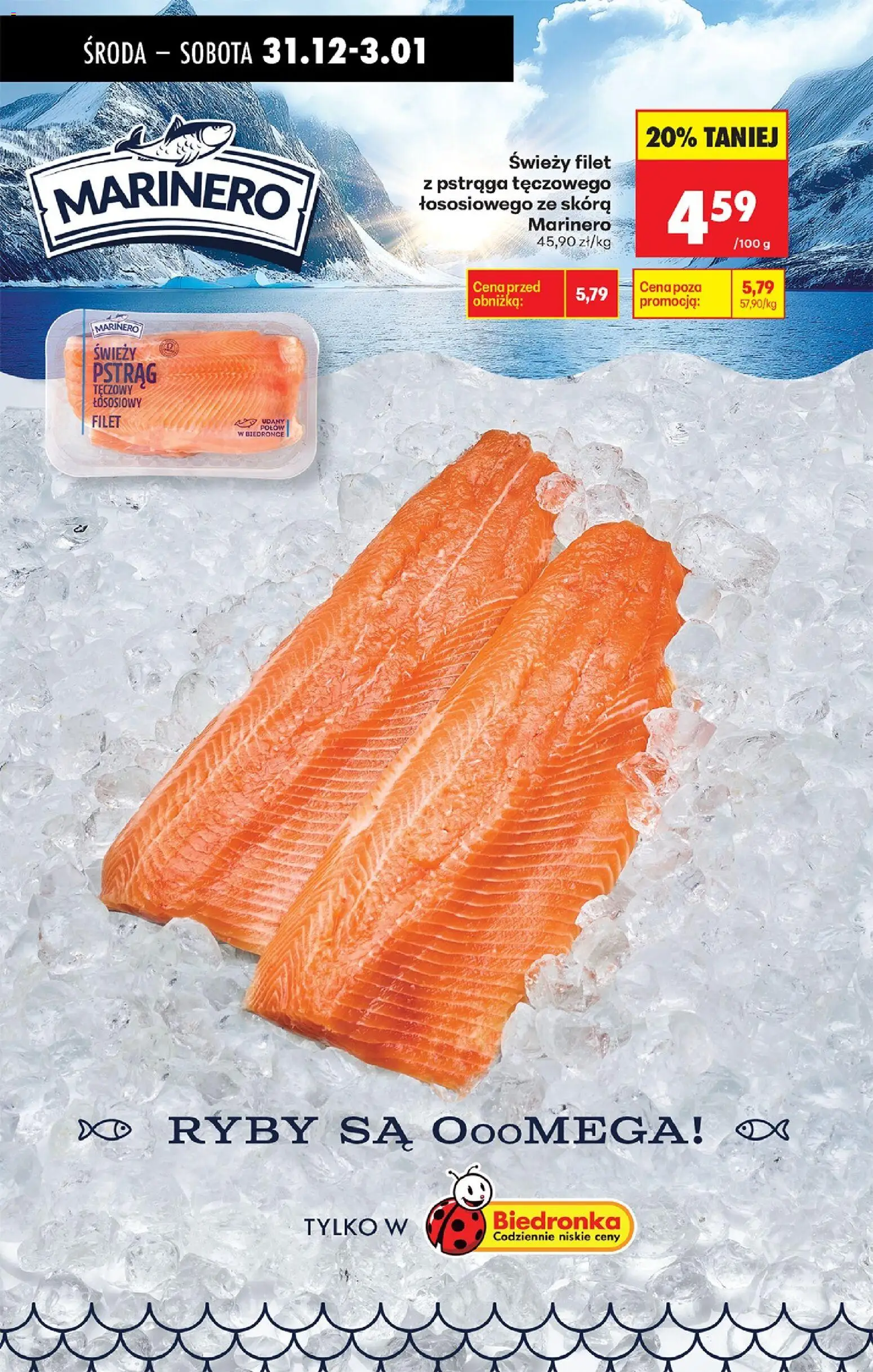 Biedronka gazetka - Oferta w tym tygodniu od 31.12.2025 | Strona: 22 | Produkty: Pstrąg tęczowy, Świeży pstrąg, Pstrąg, Ryby