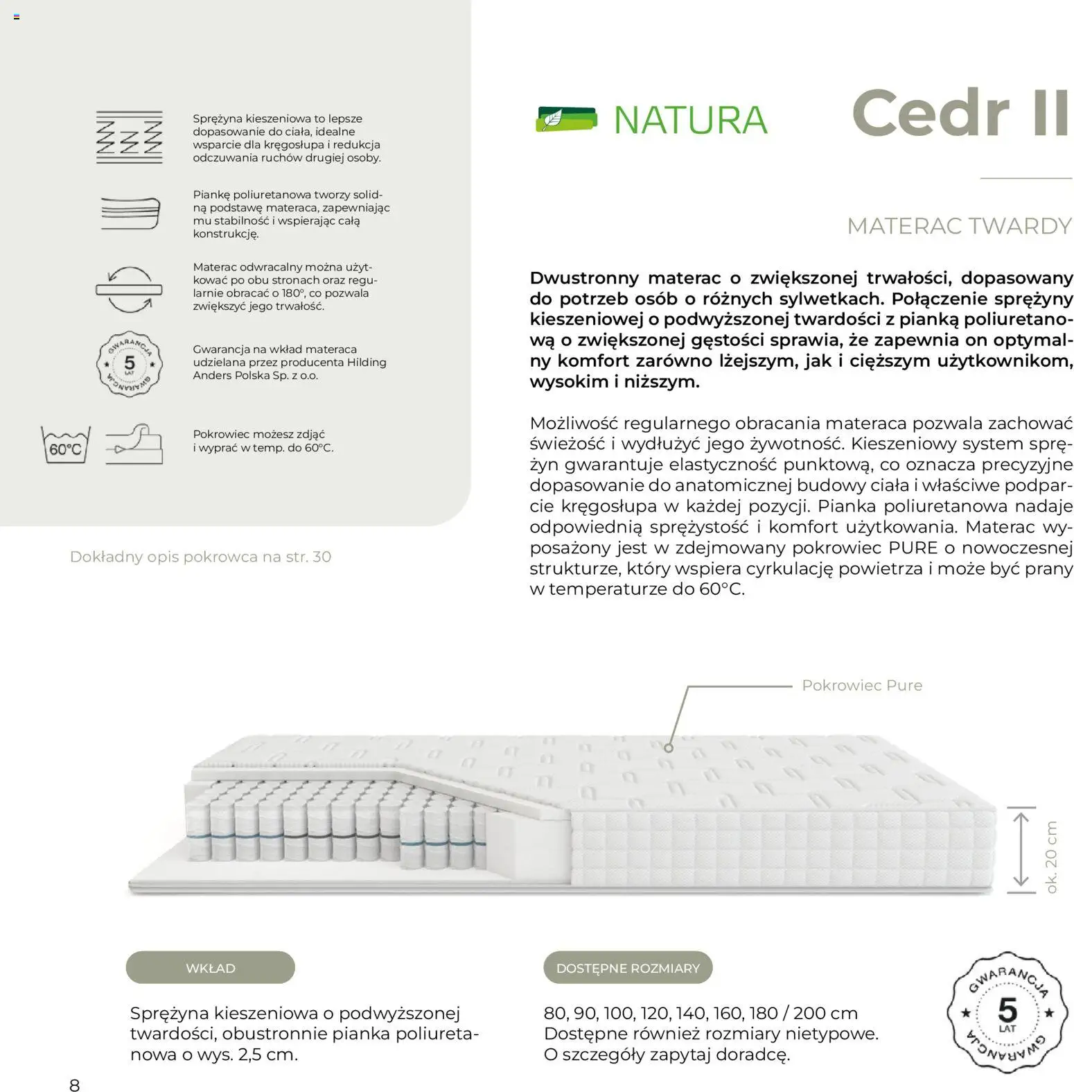 Salony Agata Gazetka - Natura od 27.01.2026 | Strona: 8 | Produkty: Materac