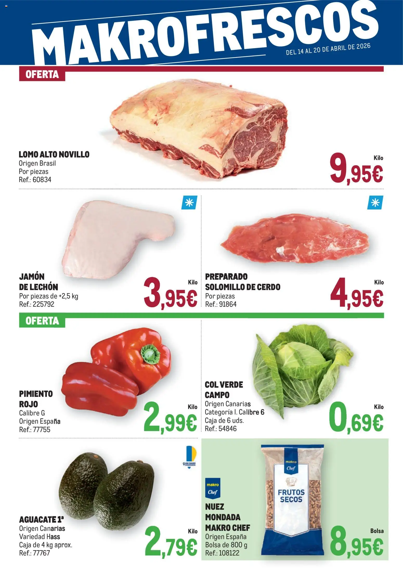 Makro Fresco │ válido desde el 14.04.2026 | Página: 1 | Productos: Solomillo de cerdo, Jamón, Cerdo, Caja