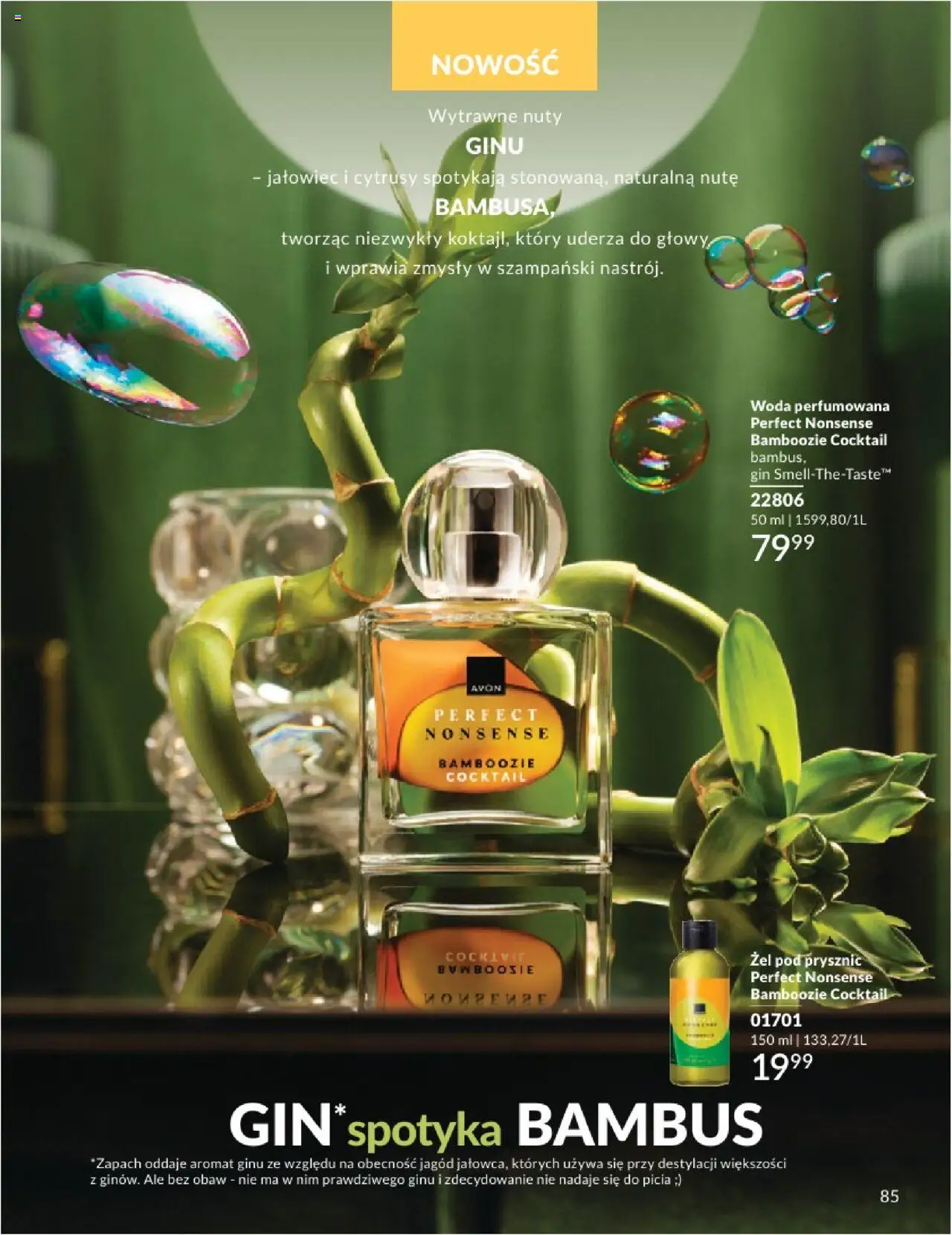Avon Katalog 07 2025 od 01.07.2025 | Strona: 85 | Produkty: Zapach, Gin, Żel pod prysznic, Woda