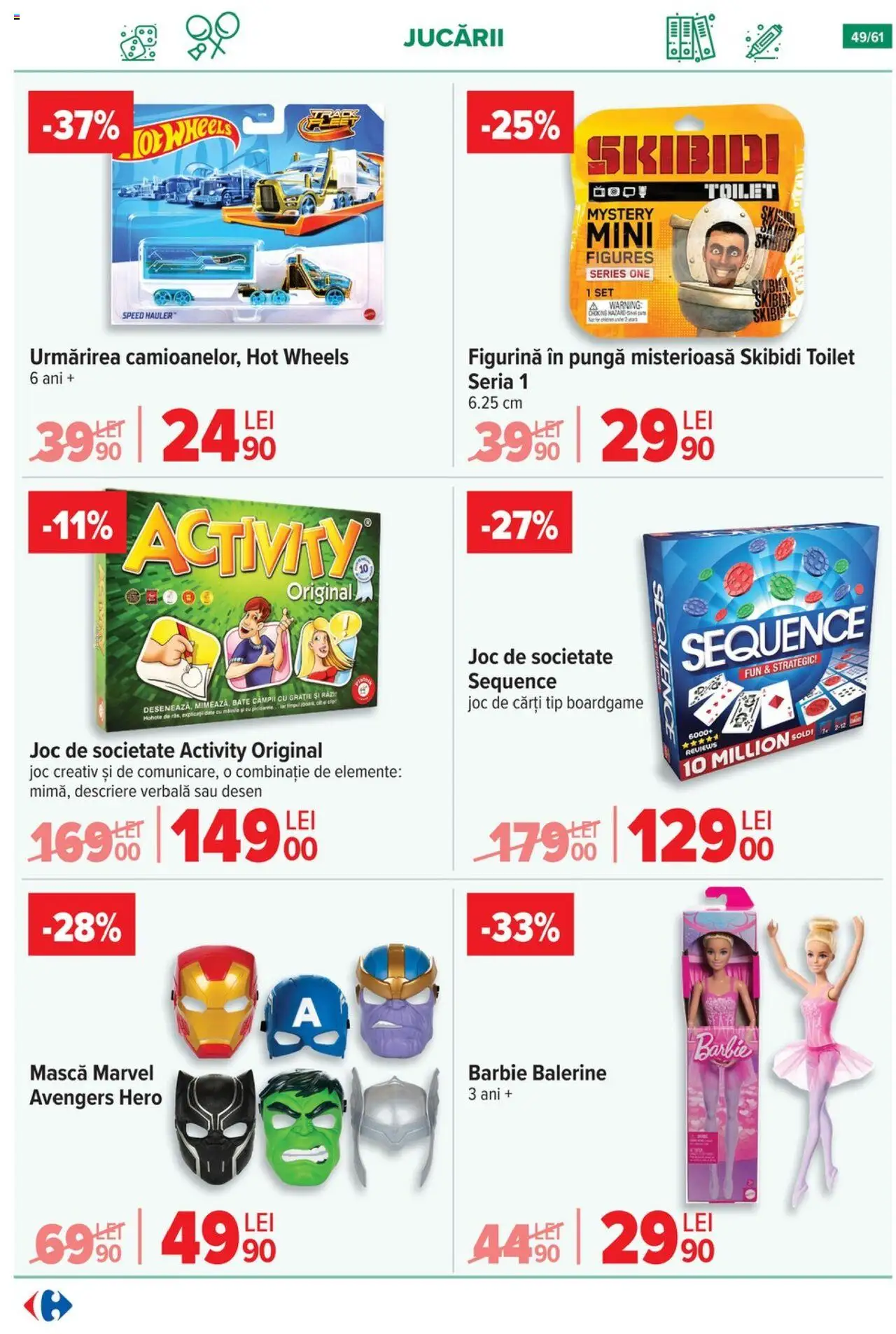 Catalog Carrefour – valabil de la 20.08.2025 | Pagină: 50 | Produse: Pungă, Joc, Cărți