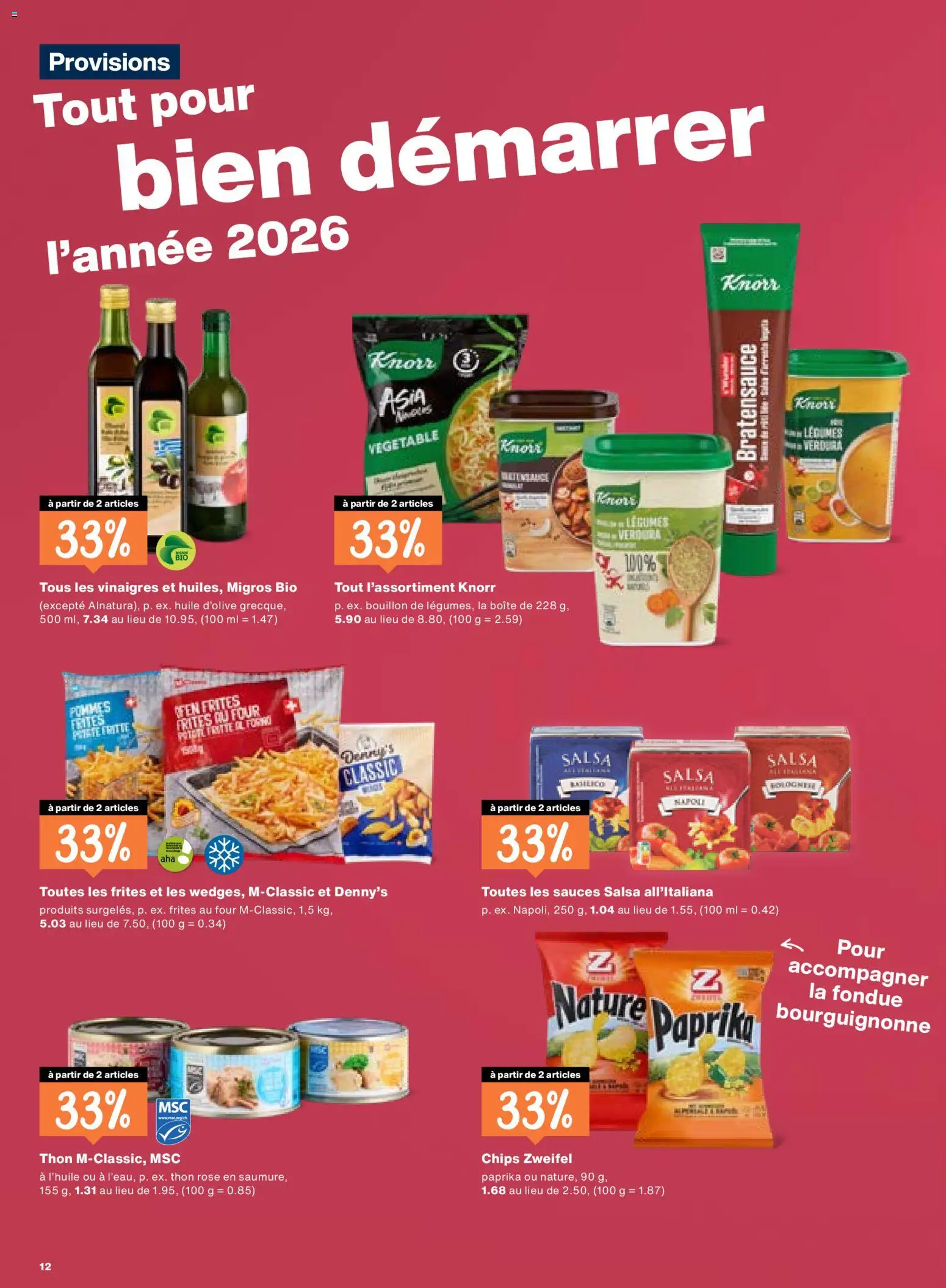 Migros Aktionen FR – gültig ab 30.12.2025 | Seite: 12 | Produkte: Chips, Fondue