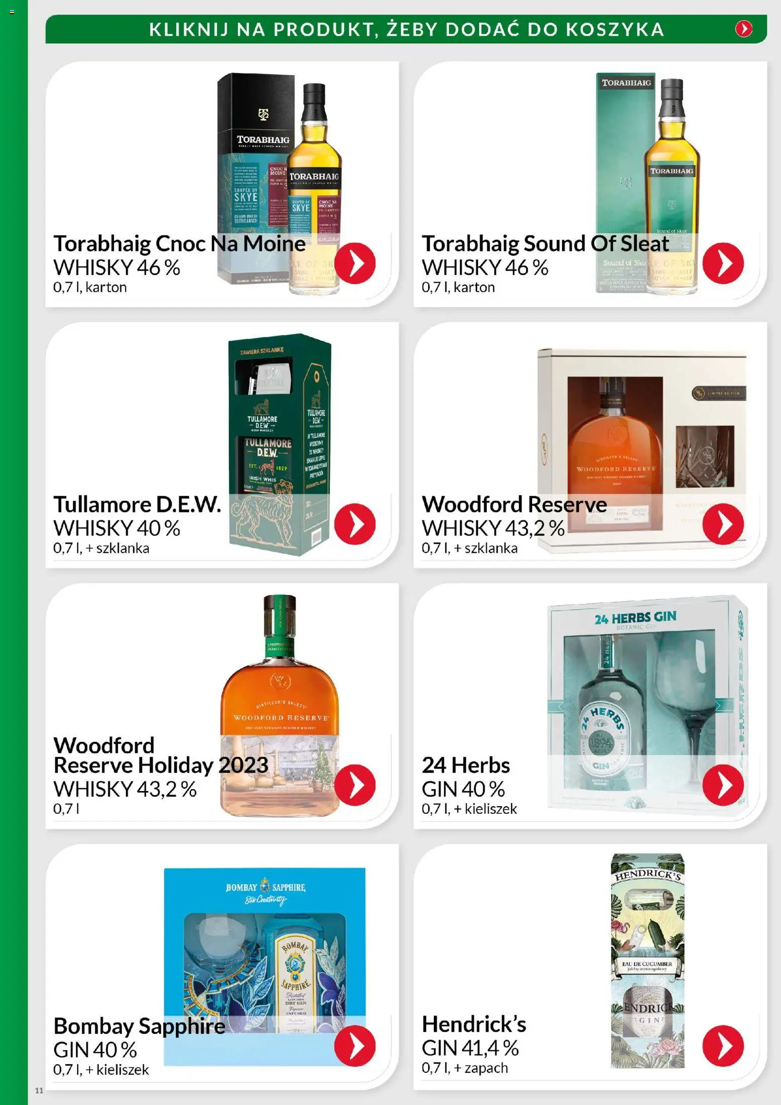Eurocash Gazetka - Świąteczny Katalog Alkoholi od 01.12.2025 | Strona: 11 | Produkty: Szklanka, Gin Bombay, Zapach, Finish