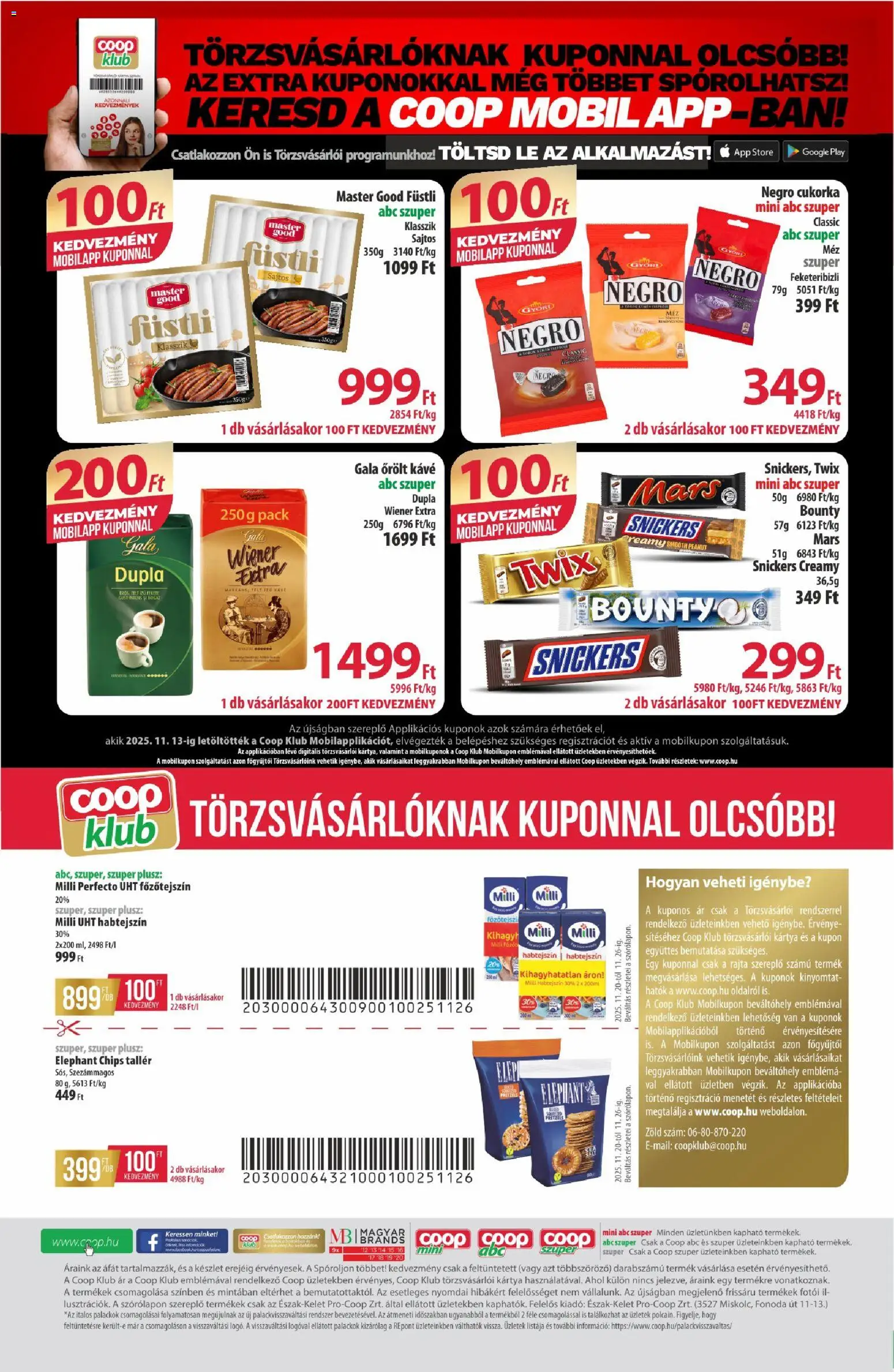 COOP akciós ujság - amely érvényes a következő dátumtól: 20.11.2025 | Oldal: 16 | Termékek: Chips, Kávé, Cukorka, Őrölt kávé