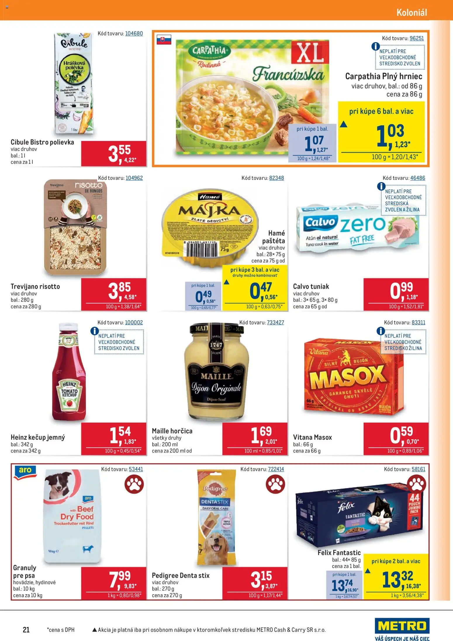 Nové Metro akcie – leták je platný od 14.01.2026 | Strana: 21 | Produkty: Tuniak, Masox, Kečup, Steak