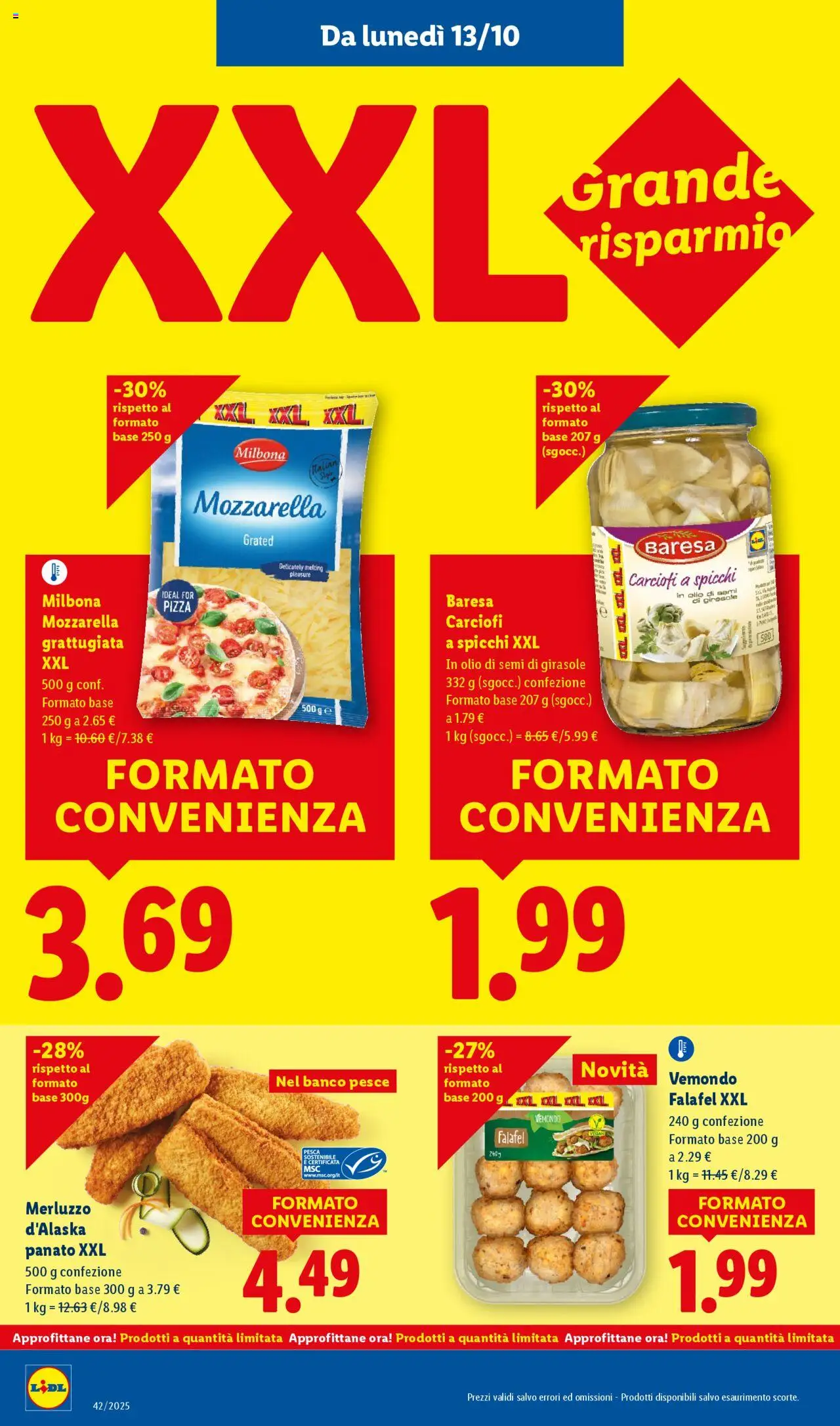 Volantino Lidl del 13.10.2025 | Pagina: 8 | Prodotti: Pizza, Olio, Pesca, Olio di semi di girasole