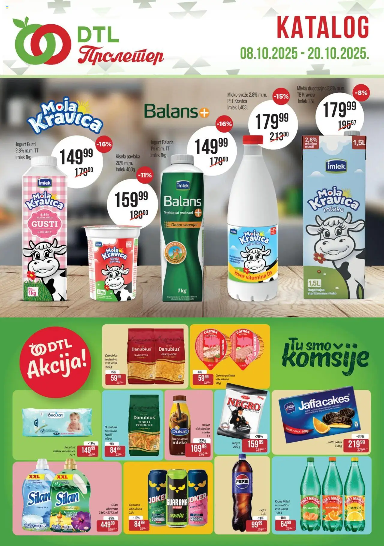 Metalac Proleter katalog - važi od 08.10.2025 | Strana: 1 | Proizvode: Testenina, Silan, Moja kravica, Pavlaka