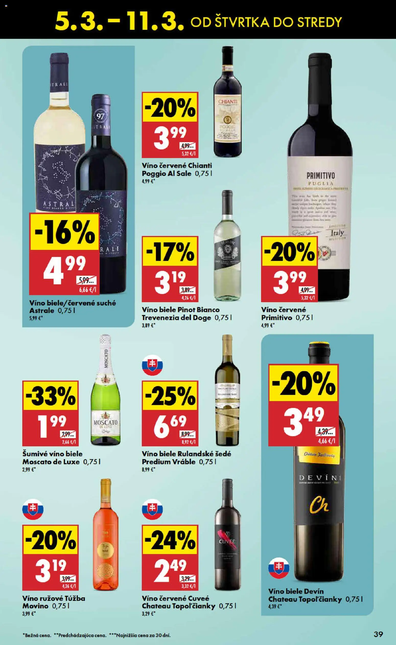 Nové Biedronka akcie – leták je platný od 05.03.2026 | Strana: 39 | Produkty: Biele víno, Víno, Šumivé víno