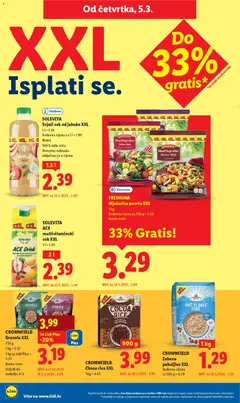 SOLEVITA Svježi sok od jabuke XXL, 1 l = 1.59, 100% udio voća, Povratna naknada uključena je u cijenu - Pregled kataloga iz trgovine Lidl, vrijedi od 02.03.2026 | Stranica: 60 | Proizvodi: Sok, Jabuke, Zobene pahuljice, Pahuljice