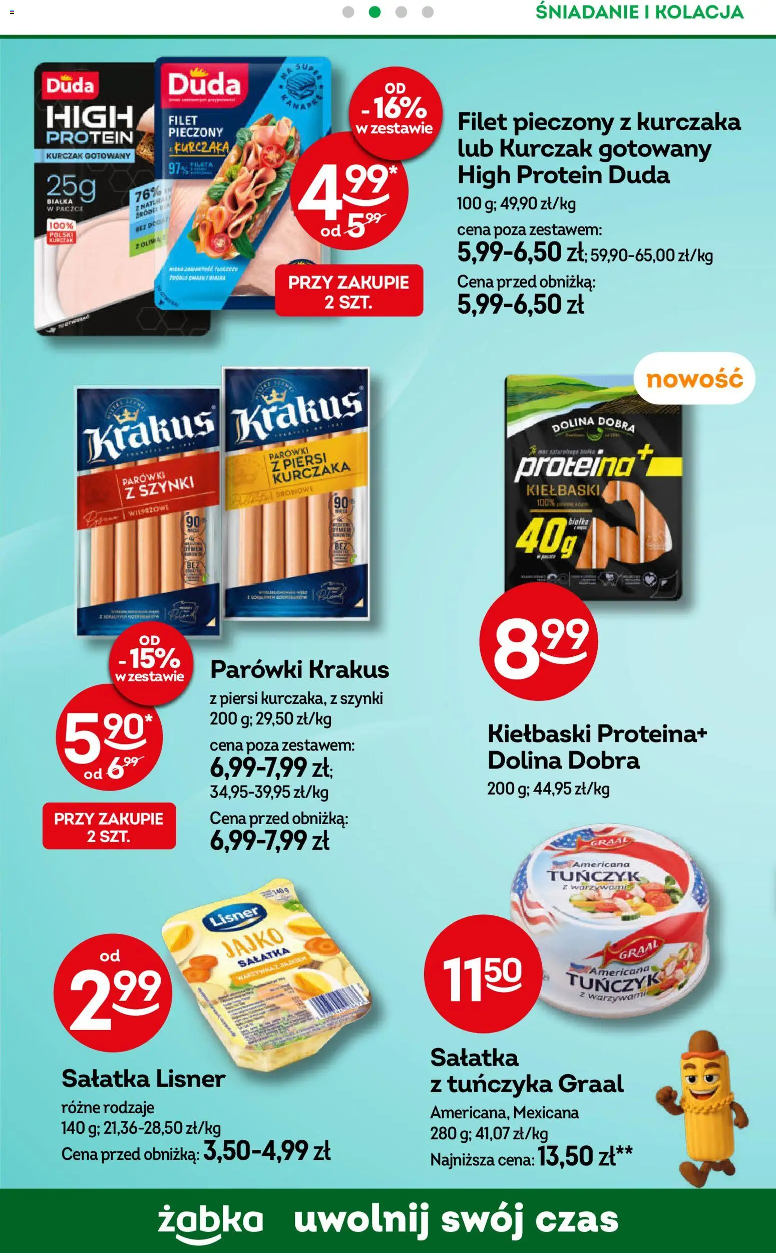 Żabka Gazetka - Codzienne produkty od 19.11.2025 | Strona: 12 | Produkty: Piersi, Kiełbaski, Tuńczyk, Sałatka