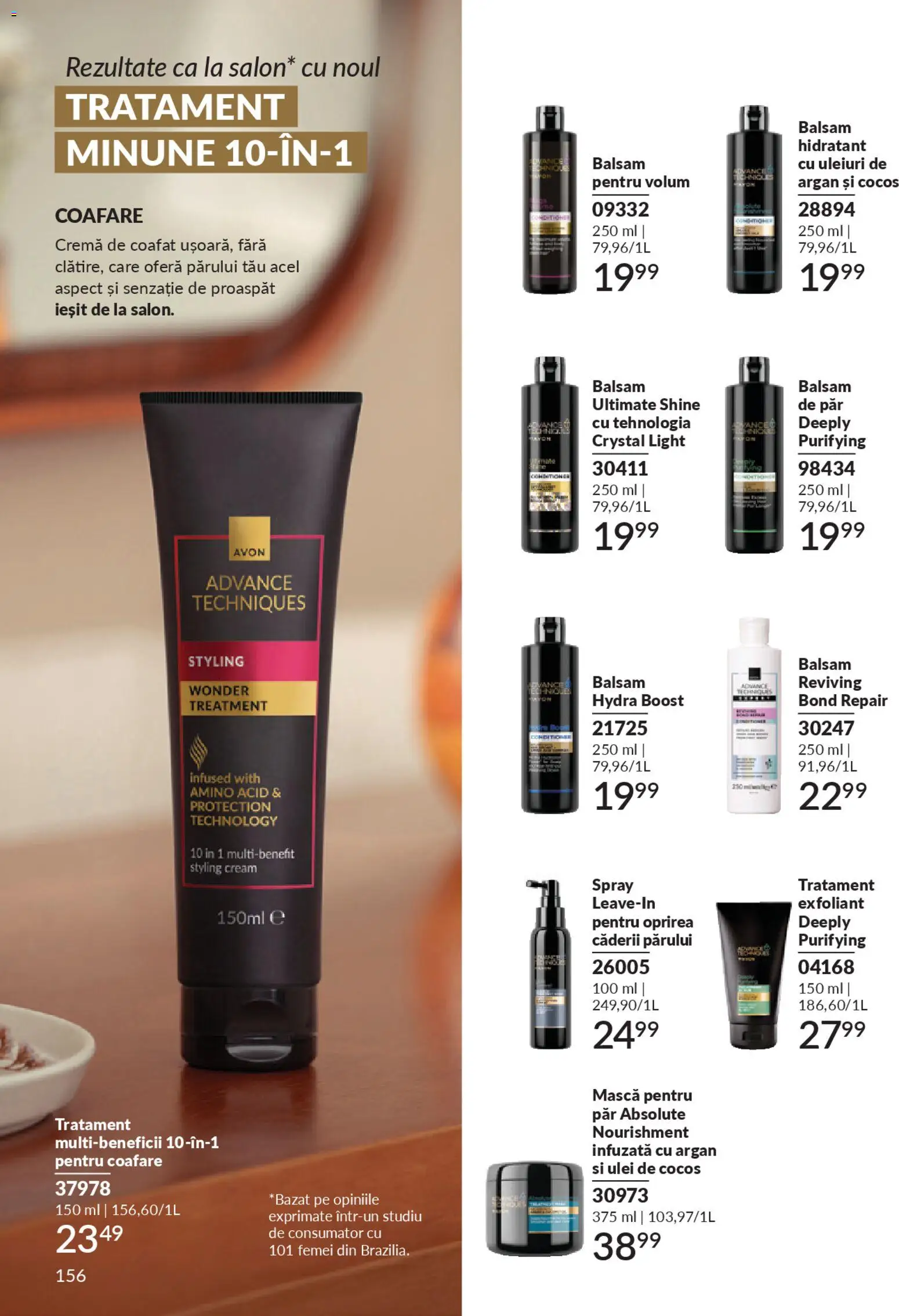 Noul catalog Avon – valabil de la 01.01.2026 | Pagină: 158 | Produse: Exfoliant, Balsam de păr, Cremă, Ulei