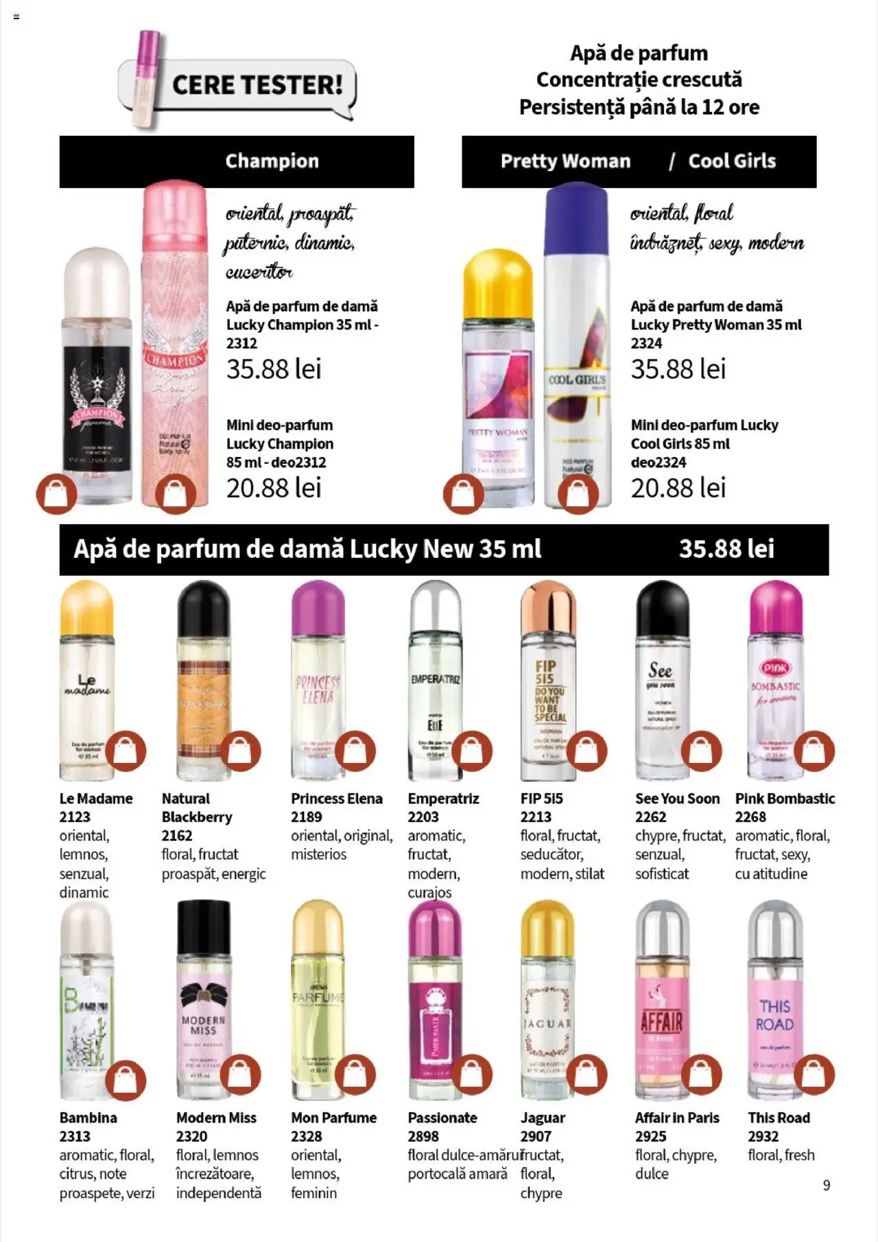Noul catalog Lady’s – valabil de la 25.09.2025 | Pagină: 11 | Produse: Apă de parfum, Body, Parfum, Apă