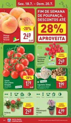 Aldi folheto │ válido de 14.07.2025 | Página: 24 | Produtos: Framboesas, Vaso, Tomate, Cogumelos