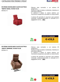 Anteprima del volantino Eurobrico Poltrone e Pouf catalogo valido a partire dal 23.07.2025 | Pagina: 4 | Prodotti: Poggiapiedi, Poltrona