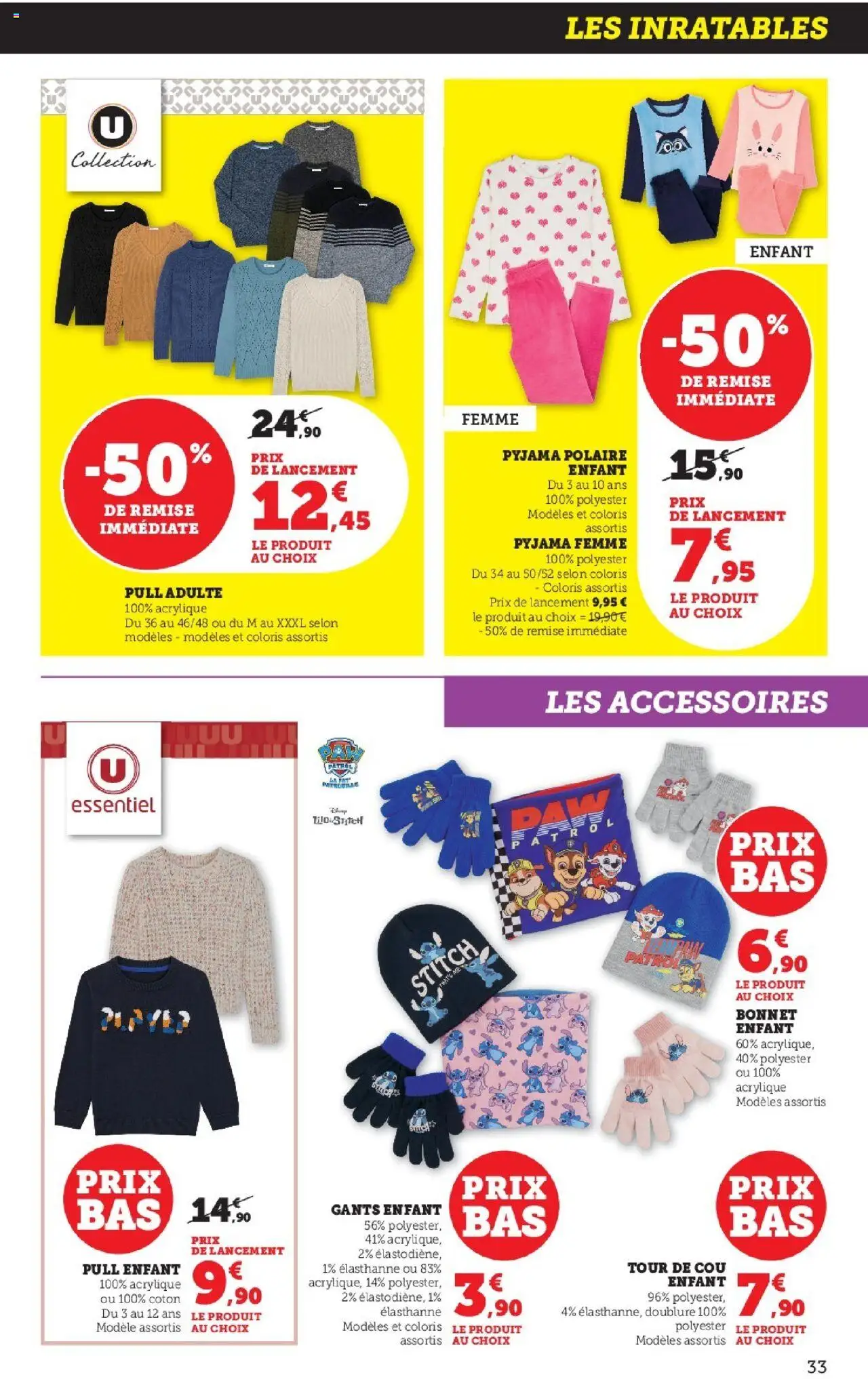 {H1} | Page: 33 | Produits: Coton, Pyjama femme, Gants, Pyjama