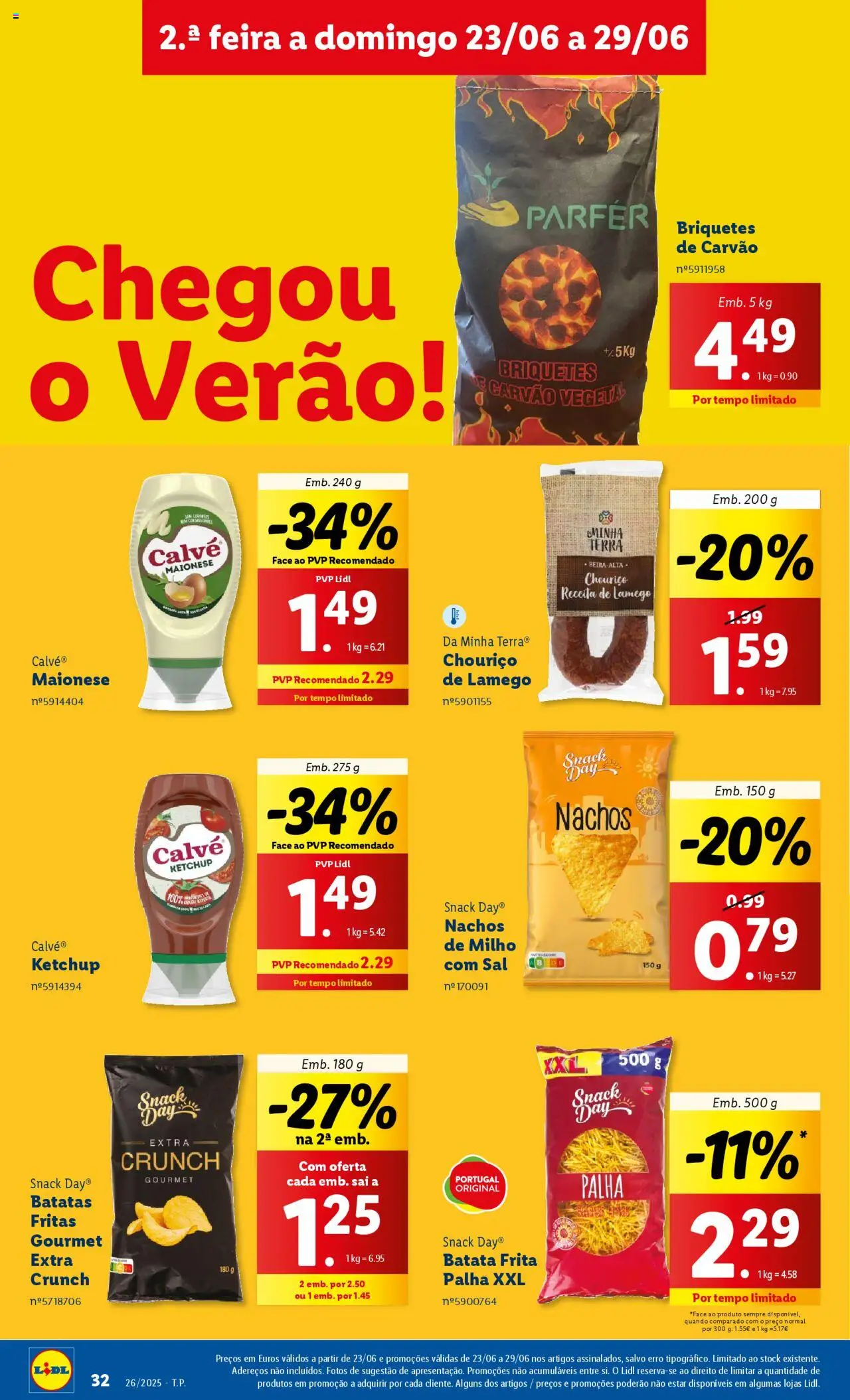 Lidl folheto │ válido de 23.06.2025 | Página: 32 | Produtos: Batata, Sal, Maionese, Milho