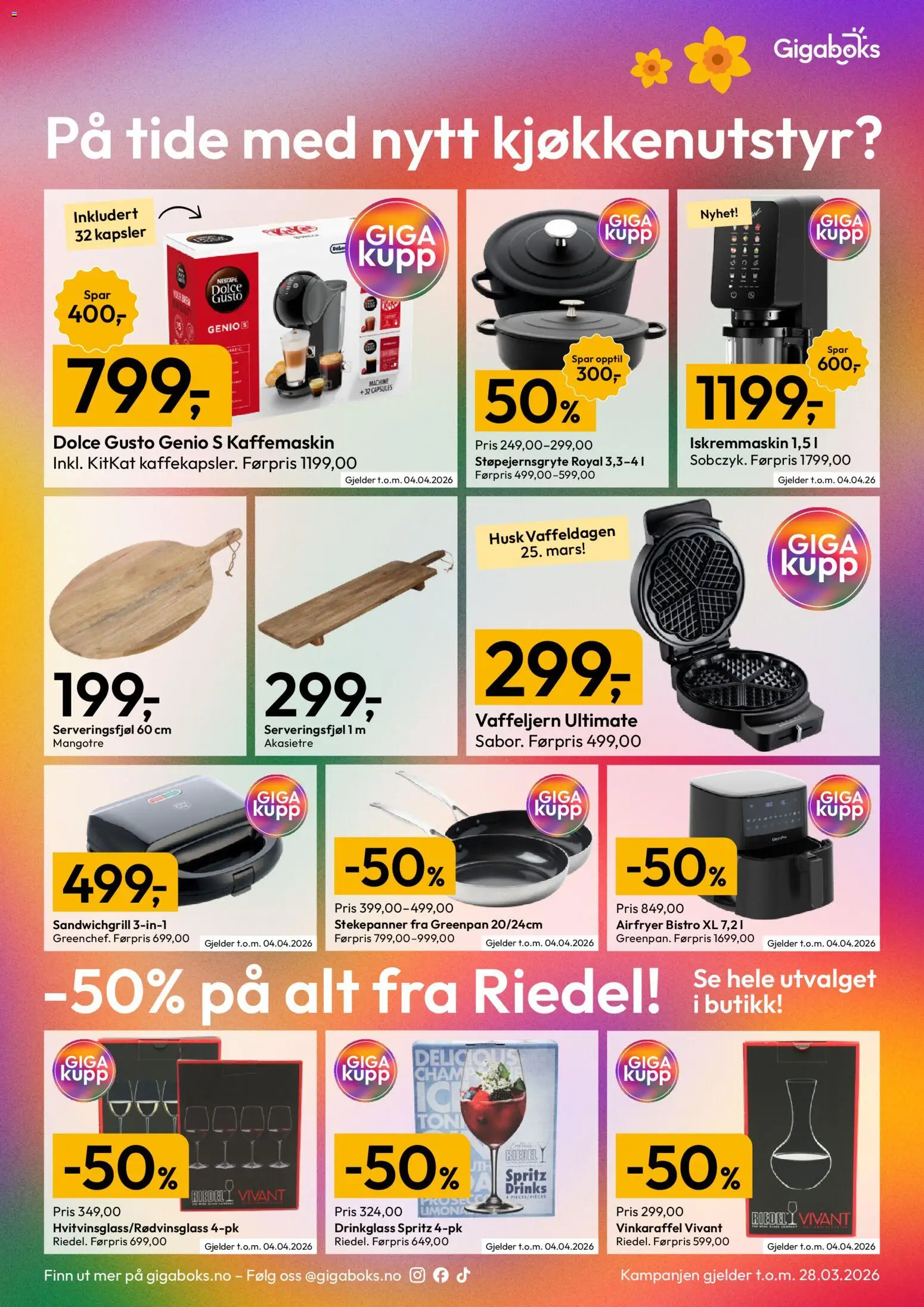 {H1} | Side: 6 | Produkter: Vaffeljern, Airfryer, Sauce pour pâtes, Kaffemaskin