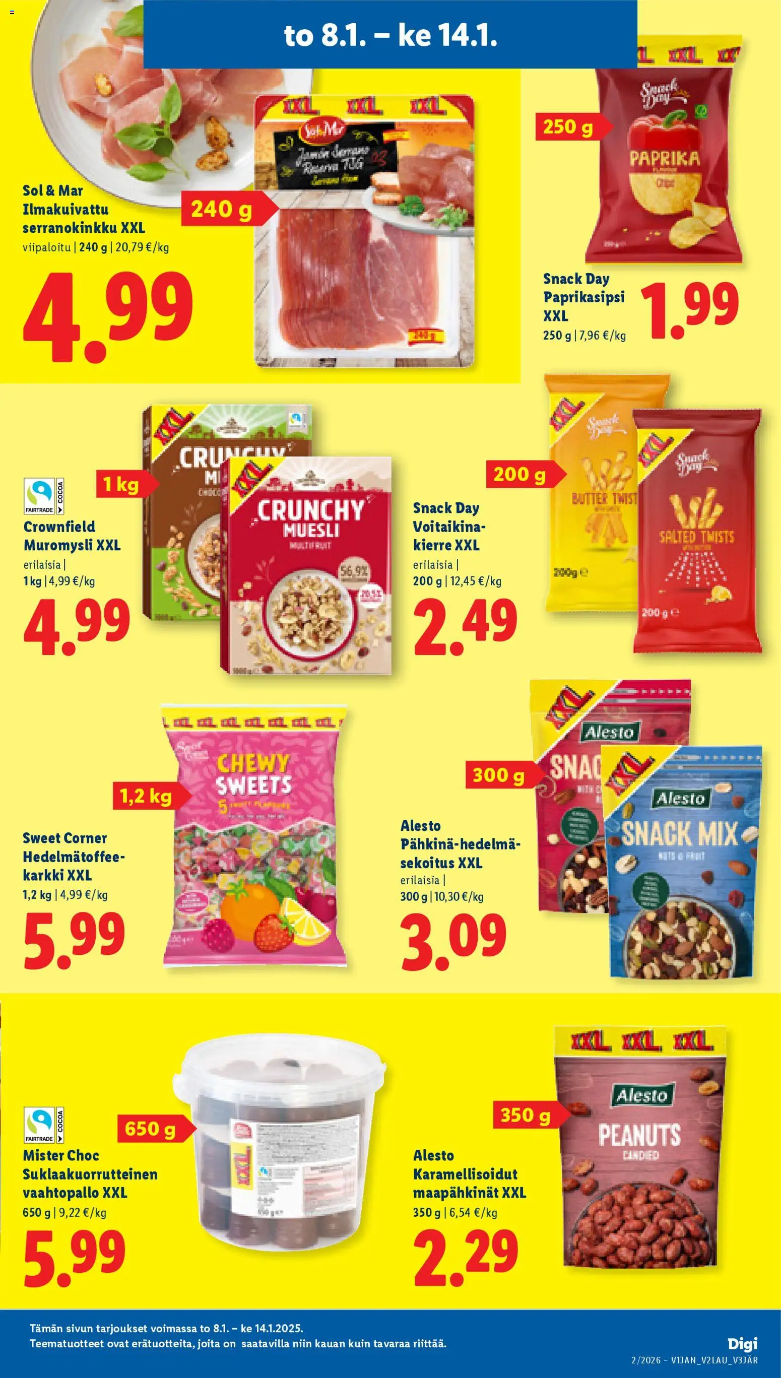 Lidl tarjoukset – voimassa 08.01.2026 alkaen | Sivu: 11 | Tuotteet: Maapähkinät, Paprika