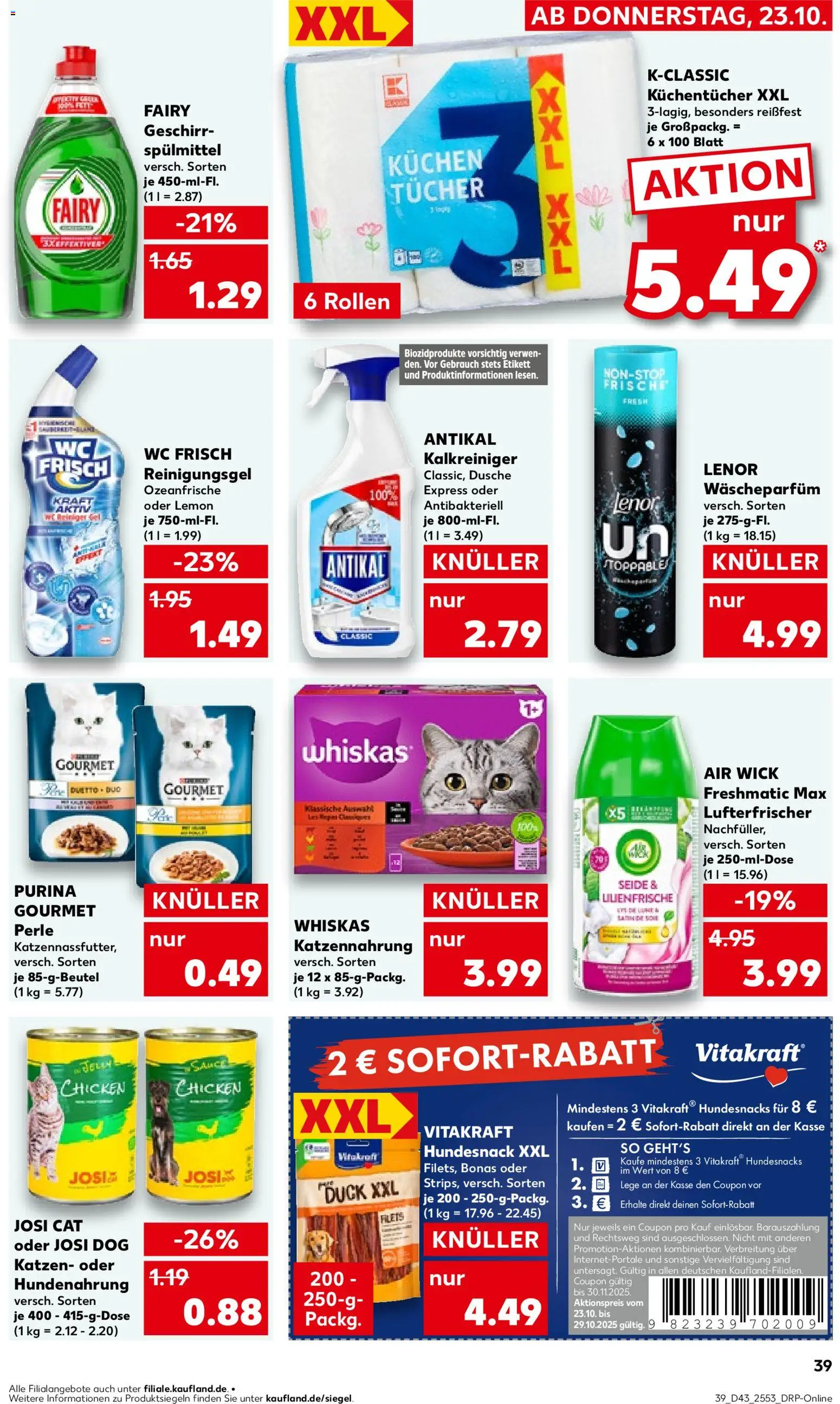 Kaufland prospekt Hannover	 – gültig ab 26.10.2025 | Seite: 39 | Produkte: Lenor, Dusche, Wc frisch, Whiskas