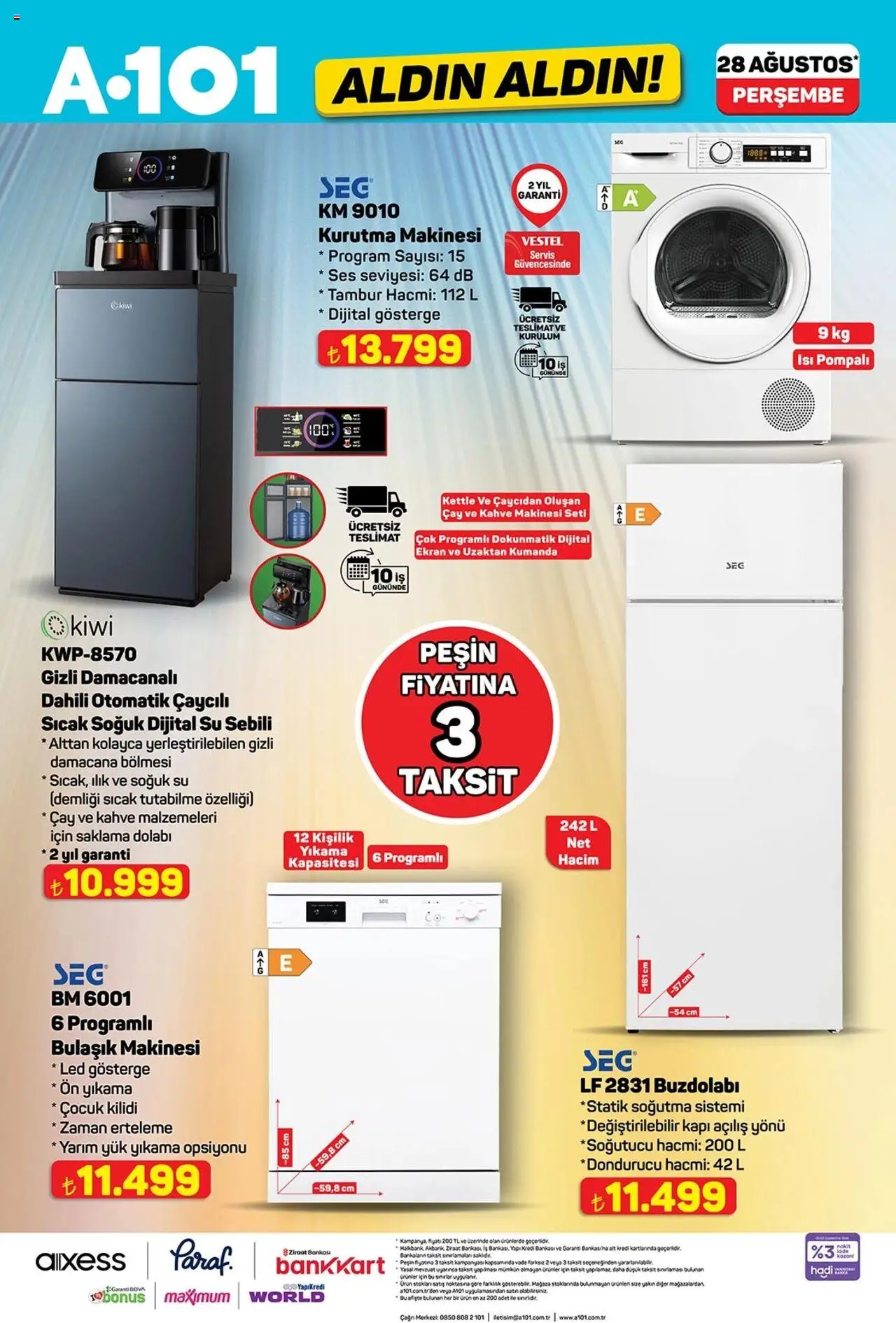 A101 Katalog Aldın Aldın - 28.08.2025 tarihinden itibaren geçerlidir | Sayfa: 6 | Ürünler: Kahve, Çay, Dondurucu, Bulaşık makinesi