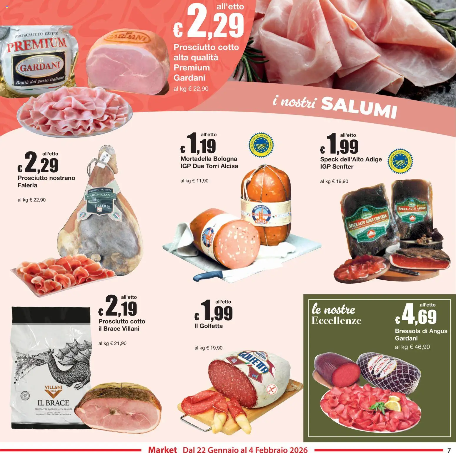 Volantino Sì con Te del 22.01.2026 | Pagina: 7 | Prodotti: Speck, Prosciutto Cotto, Prosciutto, Mortadella