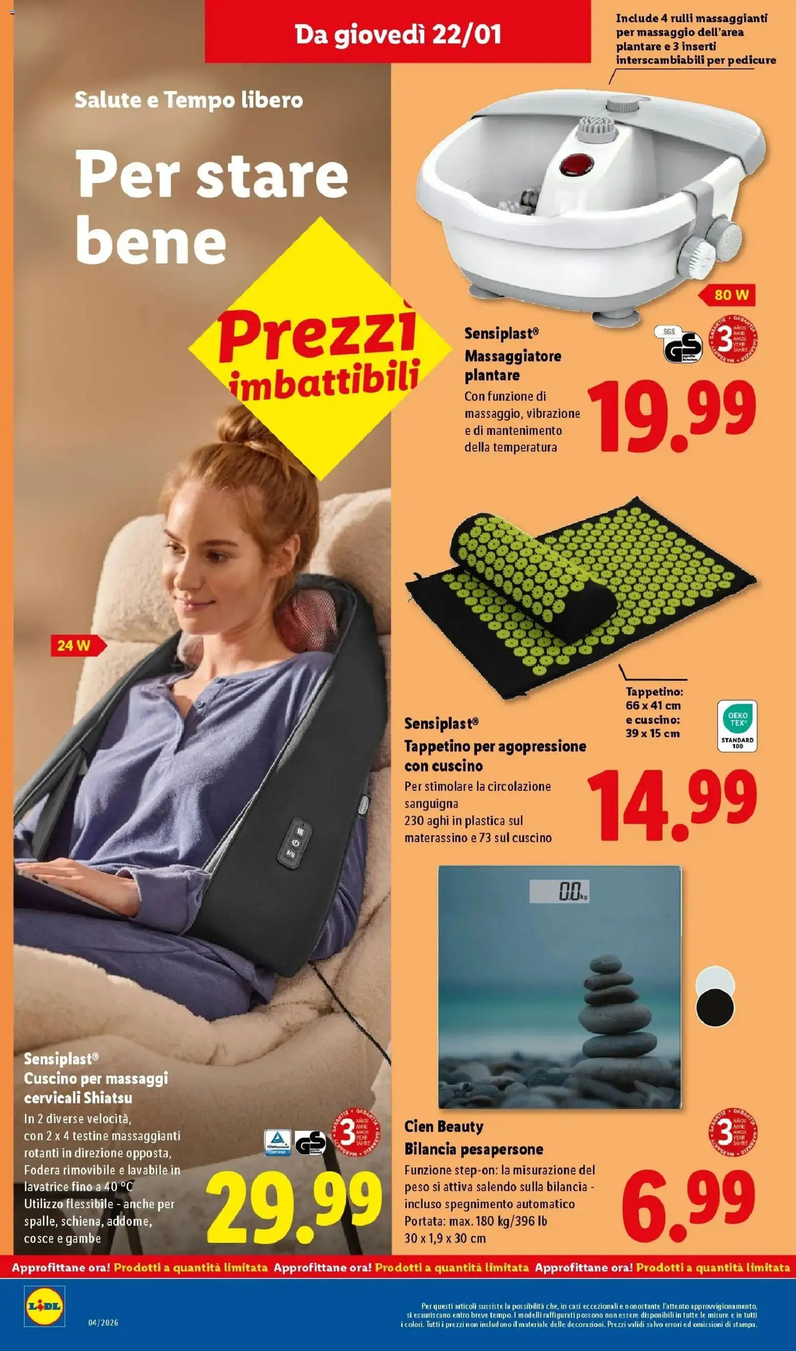 Volantino Lidl del 15.01.2026 | Pagina: 44 | Prodotti: Lavatrice, Bilancia, Cuscino