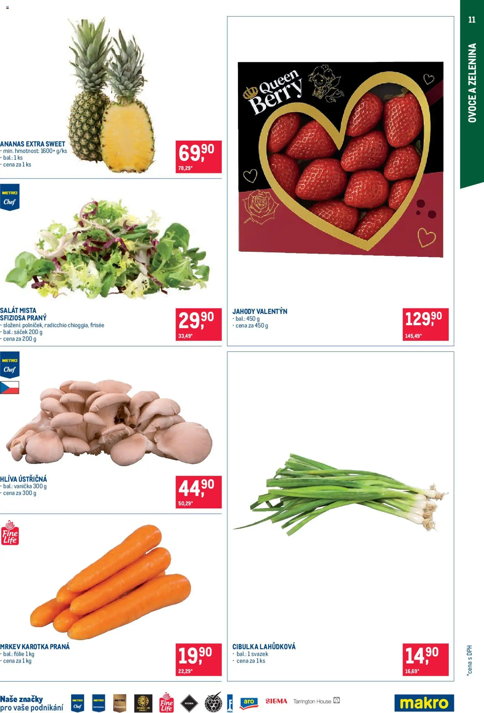 Makro leták - Pro milovníky jídla od 11.02.2026 | Strana: 11 | Produkty: Hlíva ústřičná, Jahody, Mrkev, Zelenina