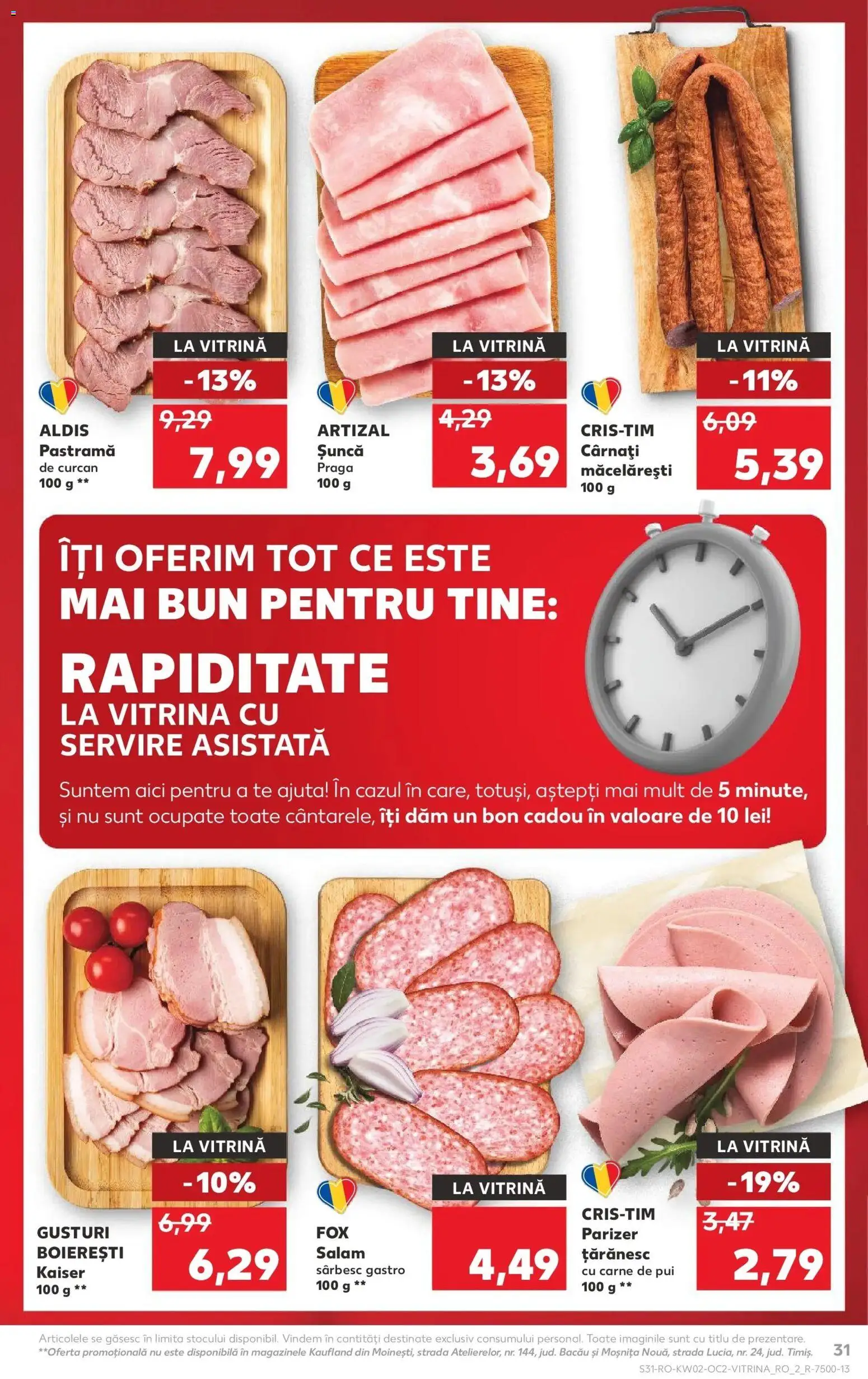 Noul catalog Kaufland – valabil de la 07.01.2026 | Pagină: 31 | Produse: Hacıyatmaz Kedi Oyuncağı, Șuncă, Carne De Pui, Cârnați
