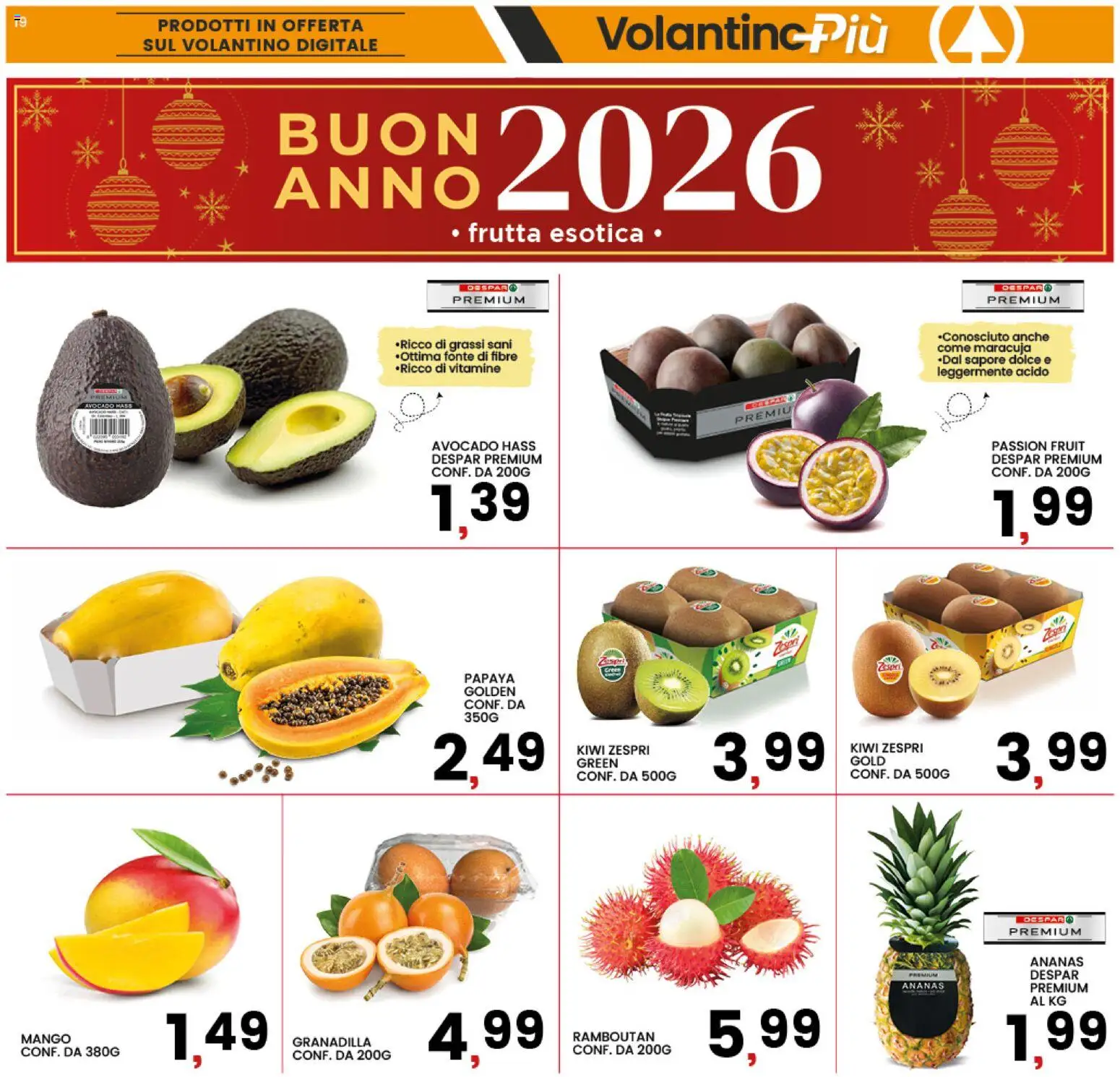Volantino Interspar del 26.12.2025 | Pagina: 21 | Prodotti: Avocado, Frutta, Mango, Ananas