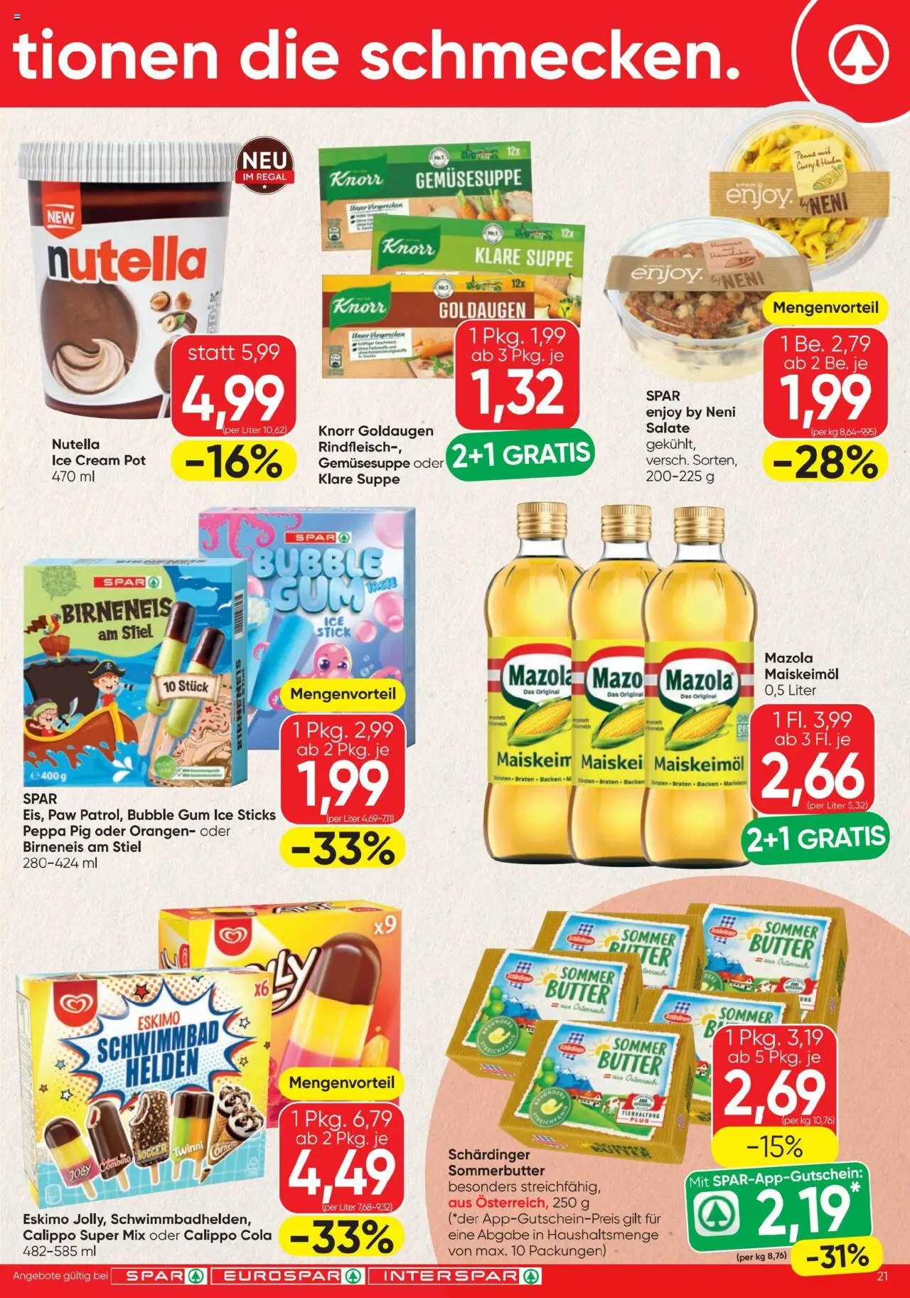 Spar Flugblatt gültig ab 18.06.2025 | Seite: 21 | Produkte: Regal, Butter, Orangen, Rindfleisch