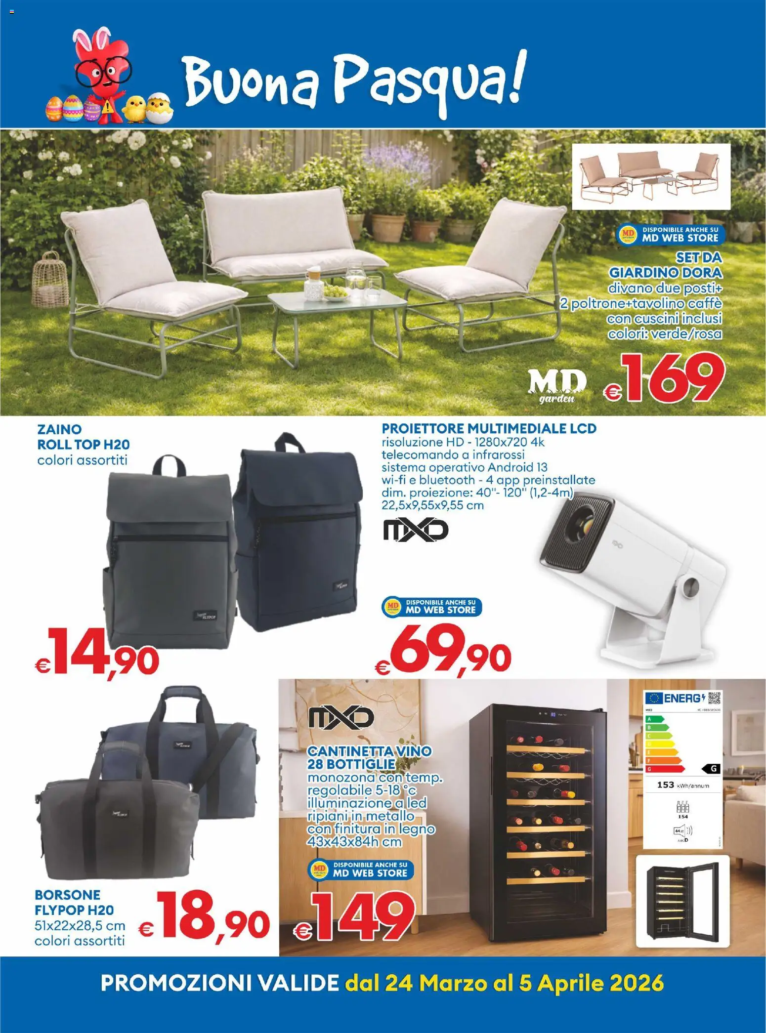 Volantino MD Discount del 24.03.2026 | Pagina: 19 | Prodotti: Caffè, Top, Borsone, Divano