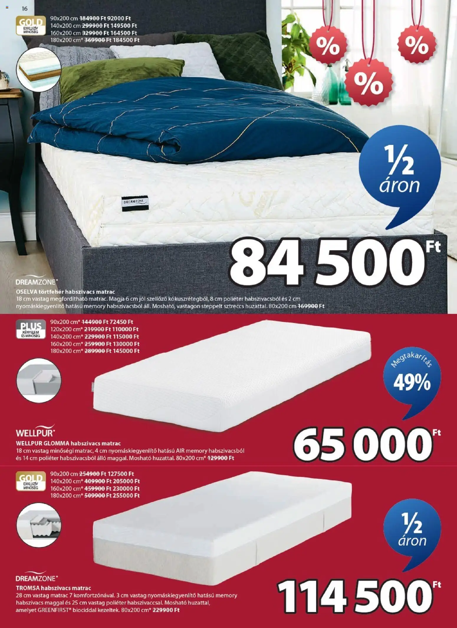 JYSK akciós ujság - amely érvényes a következő dátumtól: 31.12.2025 | Oldal: 16 | Termékek: Matrac