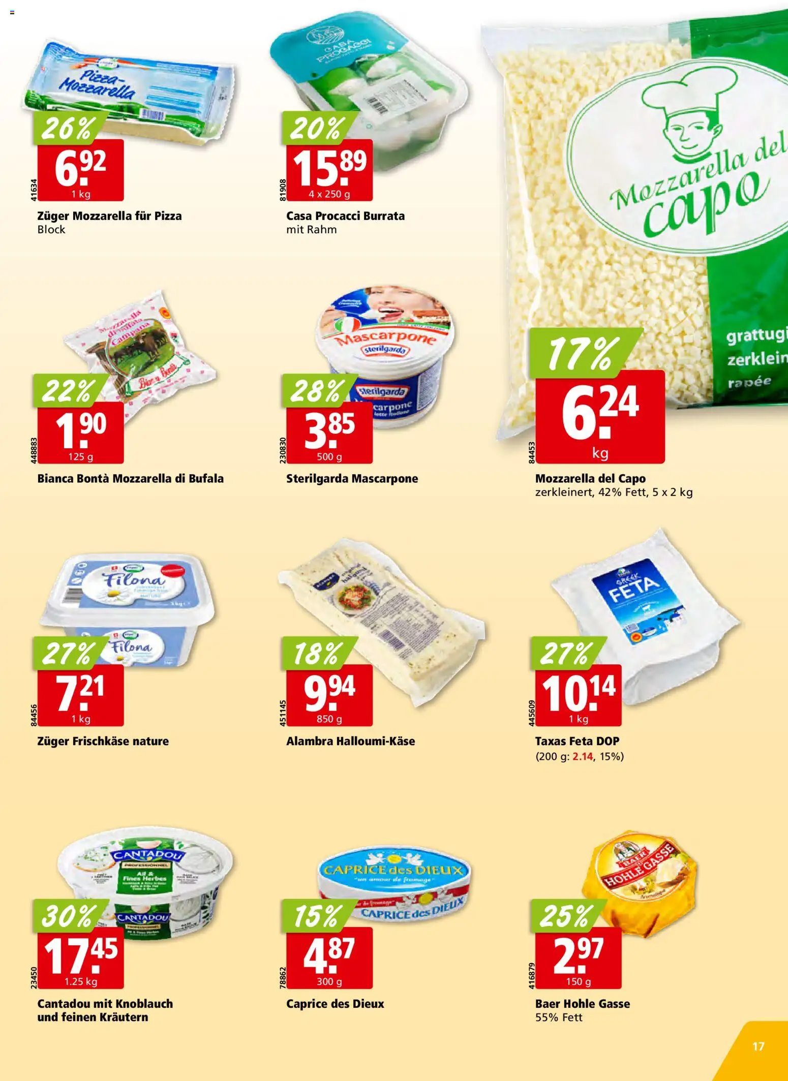 Aligro aktionen Schlieren, Gossau SG, Frauenfeld, Rapperswil-Jona, Sargans, Bern, Brüttisellen, Pratteln, Emmen, Spreitenbach – gültig ab 13.04.2026 | Seite: 17 | Produkte: Mascarpone, Fennikel, Pizza, Knoblauch