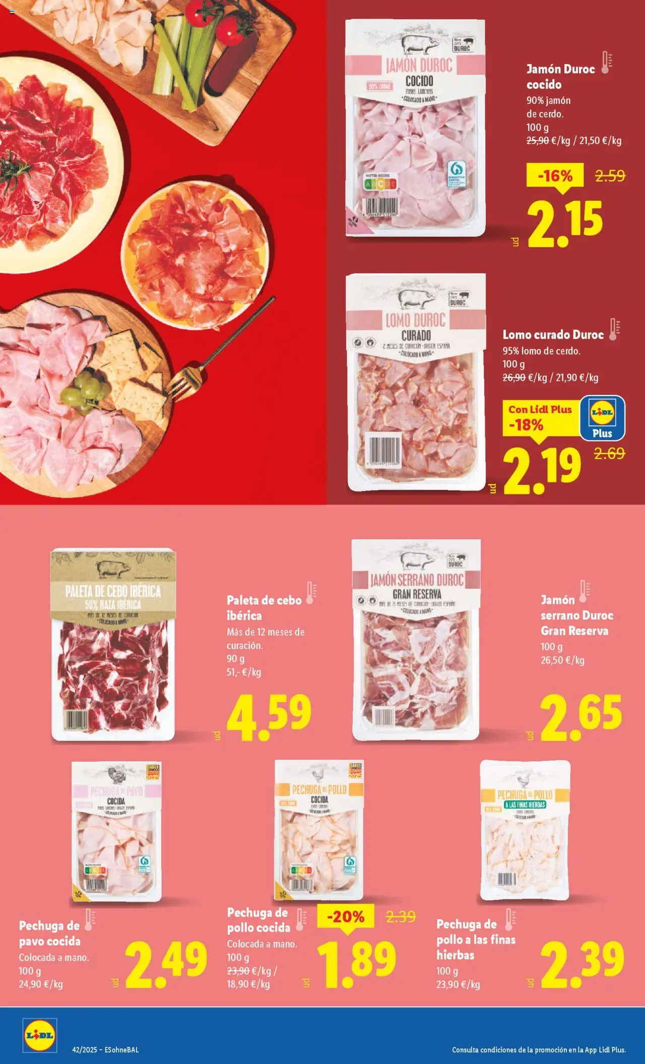 Lidl catálogo BCN │ válido desde el 13.10.2025 | Página: 16 | Productos: Jamón serrano, Jamón