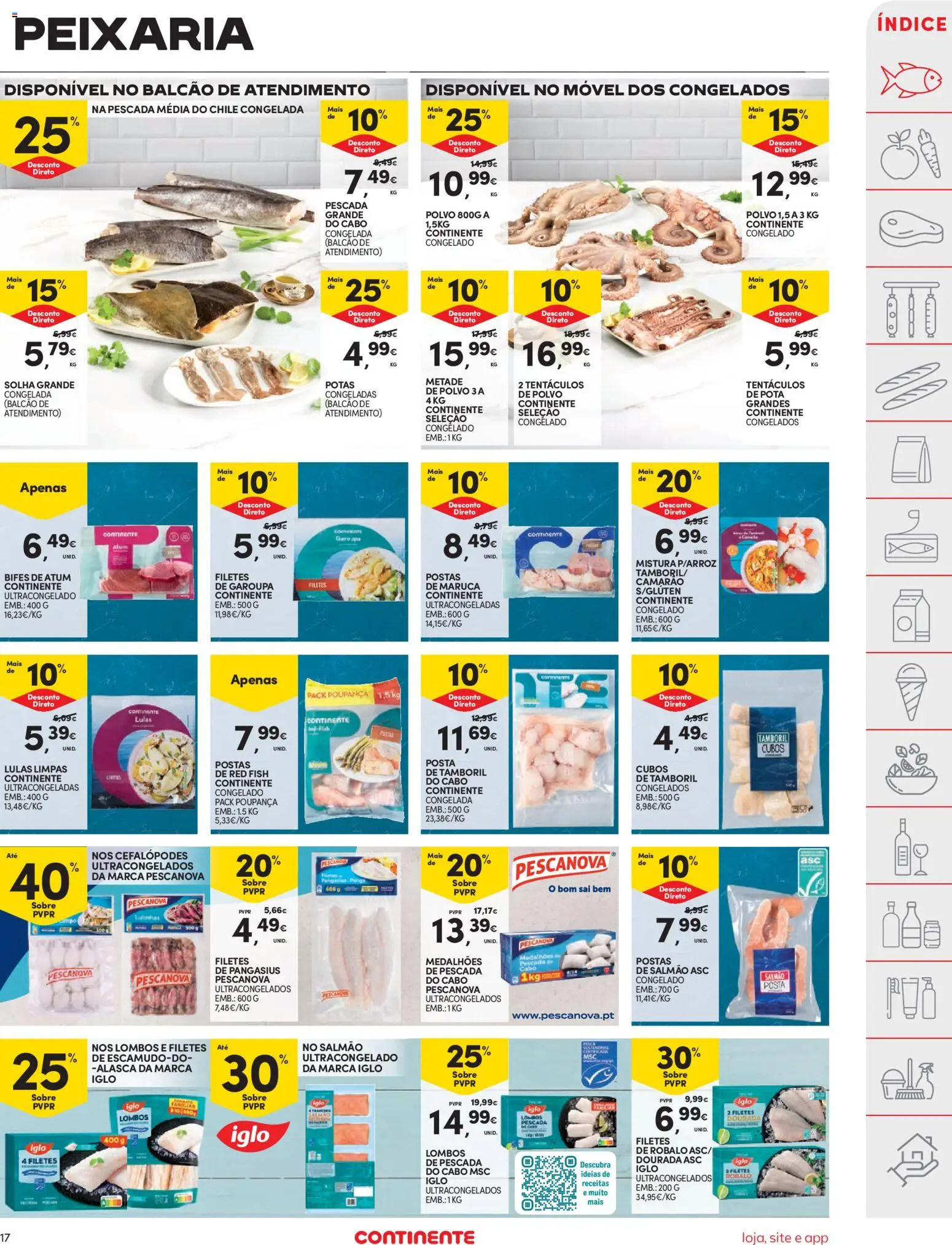 Continente folheto │ válido de 26.12.2025 | Página: 17 | Produtos: Dourada, Polvo, Pescada do cabo, Arroz