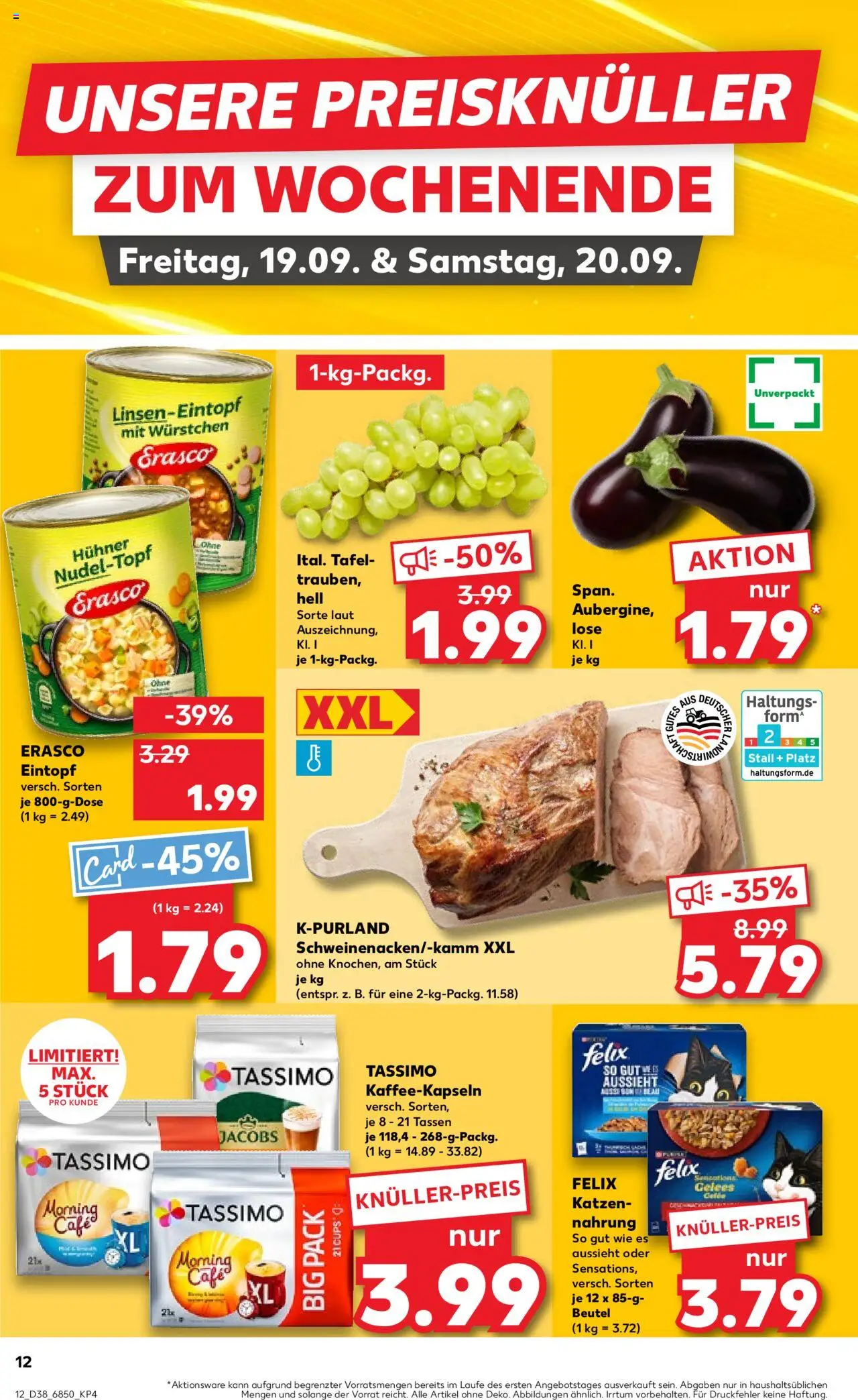 Kaufland prospekt Speyer	 – gültig ab 18.09.2025 | Seite: 12 | Produkte: Erasco, Tassimo