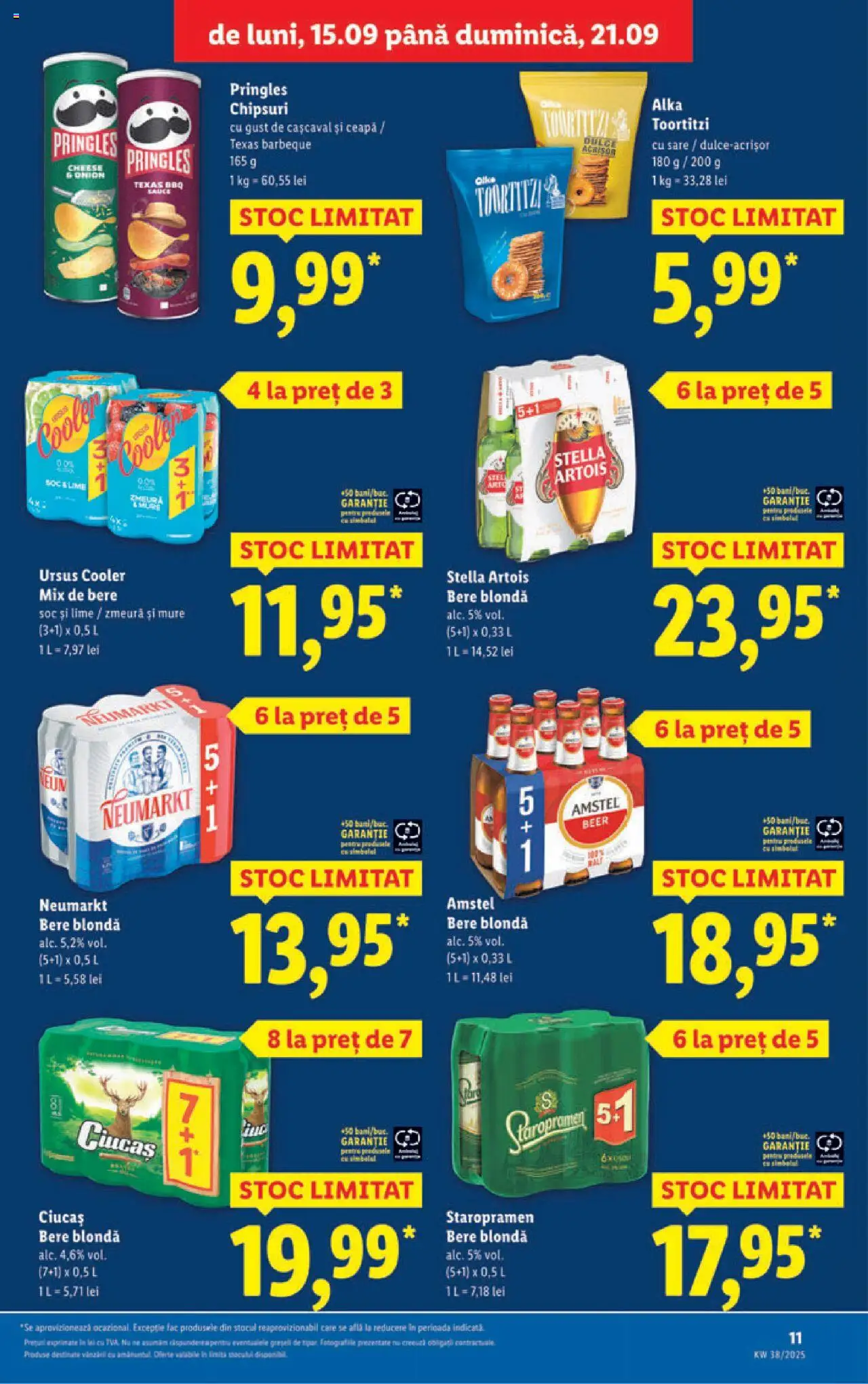 Noul catalog Lidl – valabil de la 15.09.2025 | Pagină: 11 | Produse: Lime, Cașcaval, Bere, Ceapă