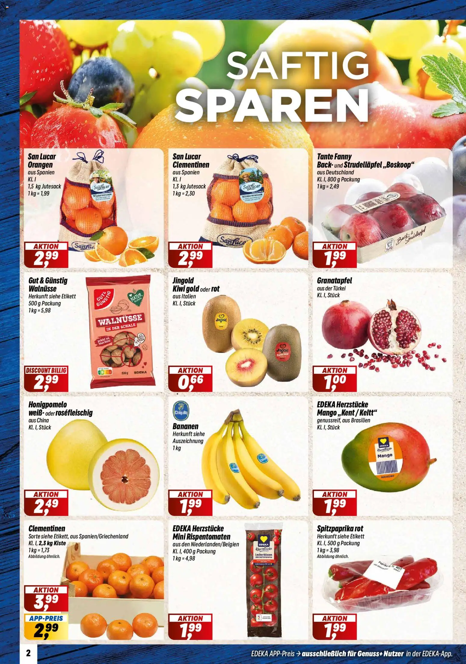 Simmel Prospekt 	 – gültig ab 01.12.2025 | Seite: 2 | Produkte: Granatapfel, Walnüsse, Bananen, Kiwi