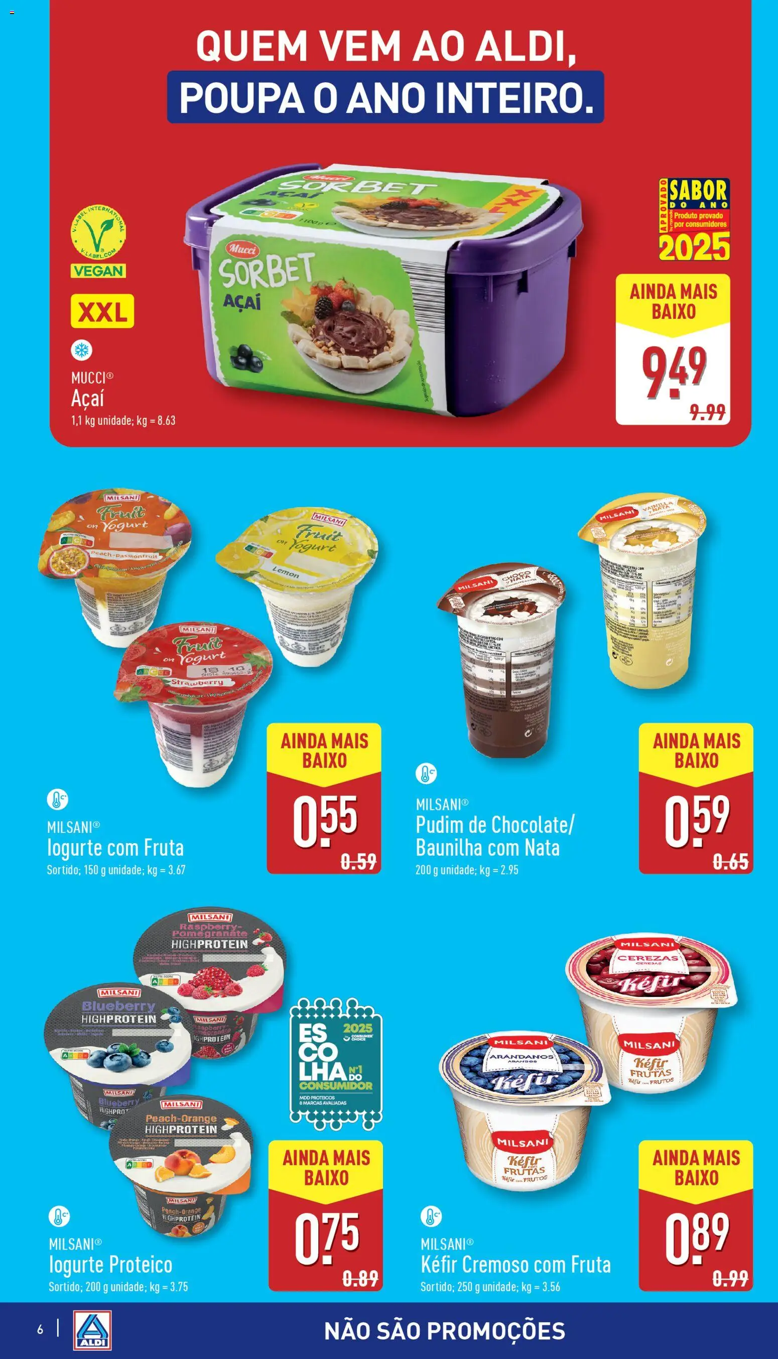 Aldi folheto │ válido de 22.10.2025 | Página: 6 | Produtos: Açai, Pudim, Nata