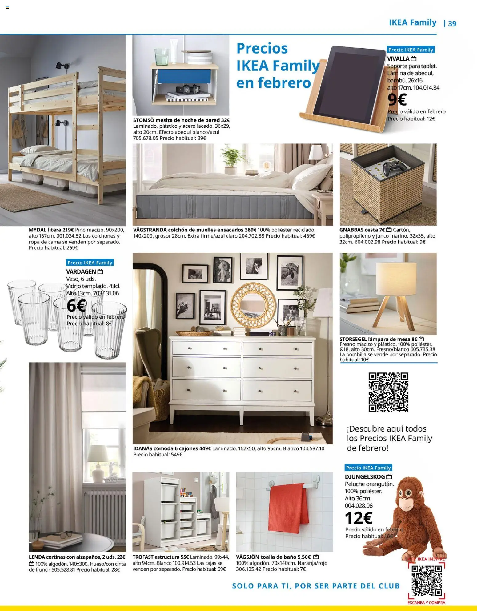 Catálogo IKEA Family Mallorca │ válido desde el 01.01.2026 | Página: 39 | Productos: Colchon, Ropa, Κασέρι, Cesta