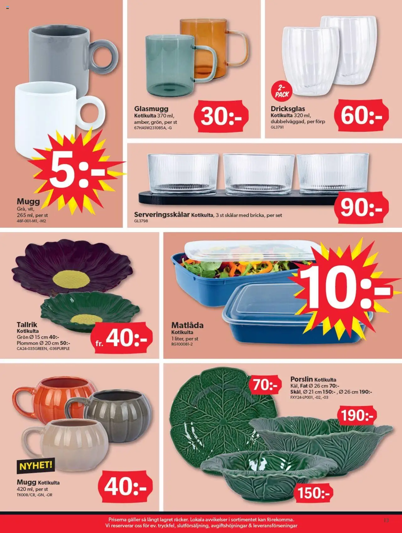 Dollar Store reklamblad aktuell från 25.08.2025 | Sida: 13 | Produkter: Galler, Plommon, Set, Matlåda