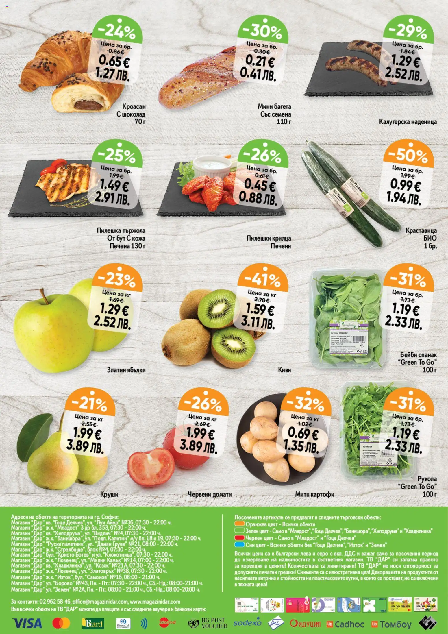 {H1} | Страница: 12 | Продукти: Шоколад, Киви, Кроасан, Guitare acoustique