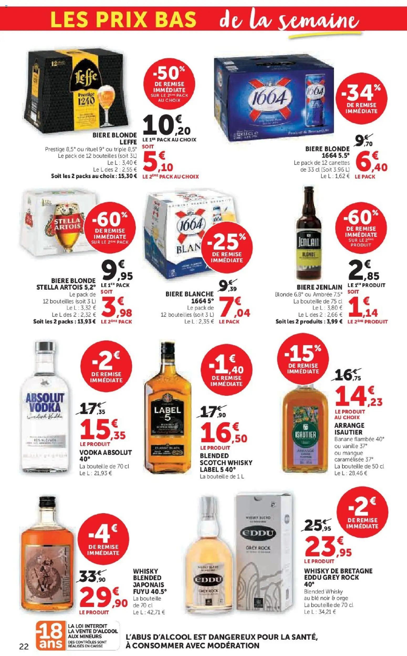 {H1} | Page: 22 | Produits: Vodka, Mangue, Bière blonde, Bière