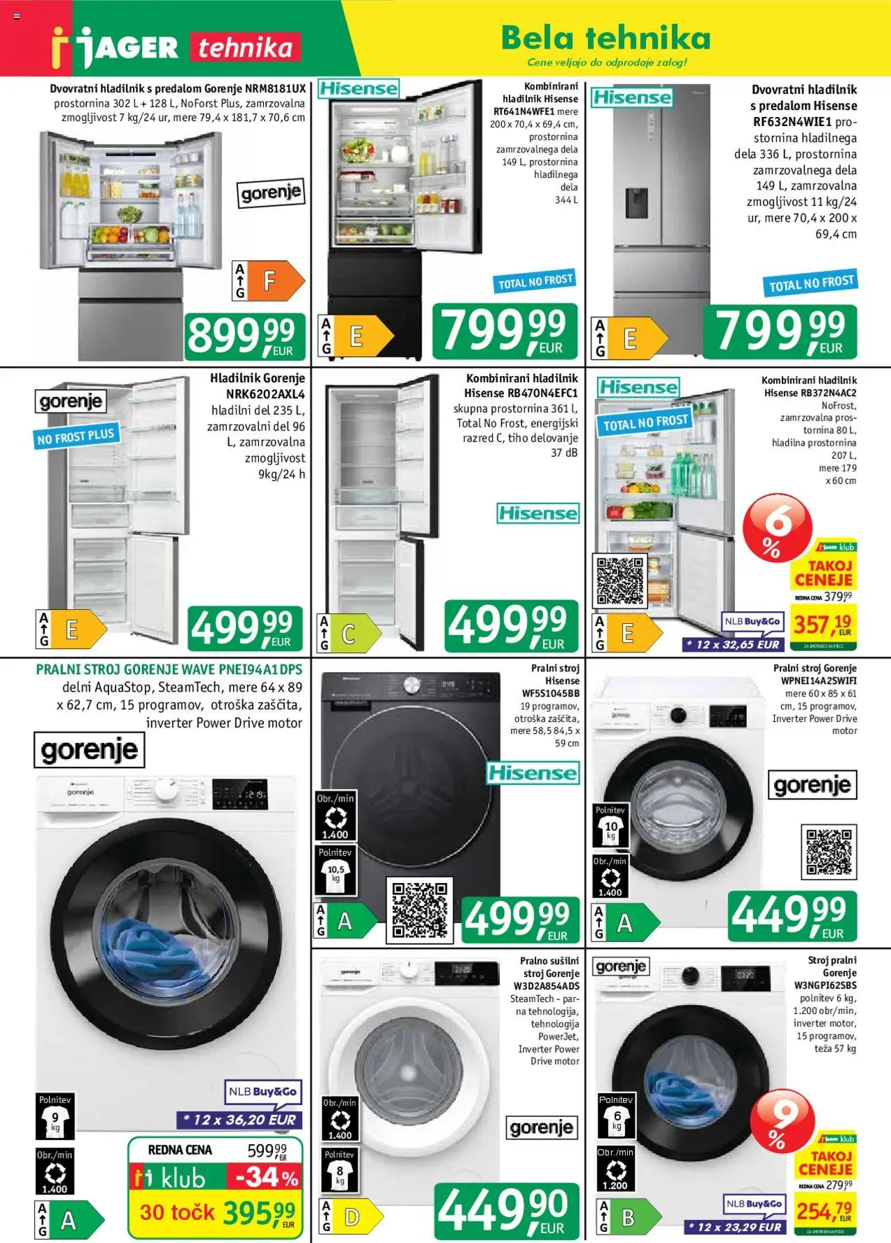 Jager katalog tehnika │ velja od 13.08.2025 | Stran: 13 | Izdelki: Hladilnik, Pralni stroj, Teza